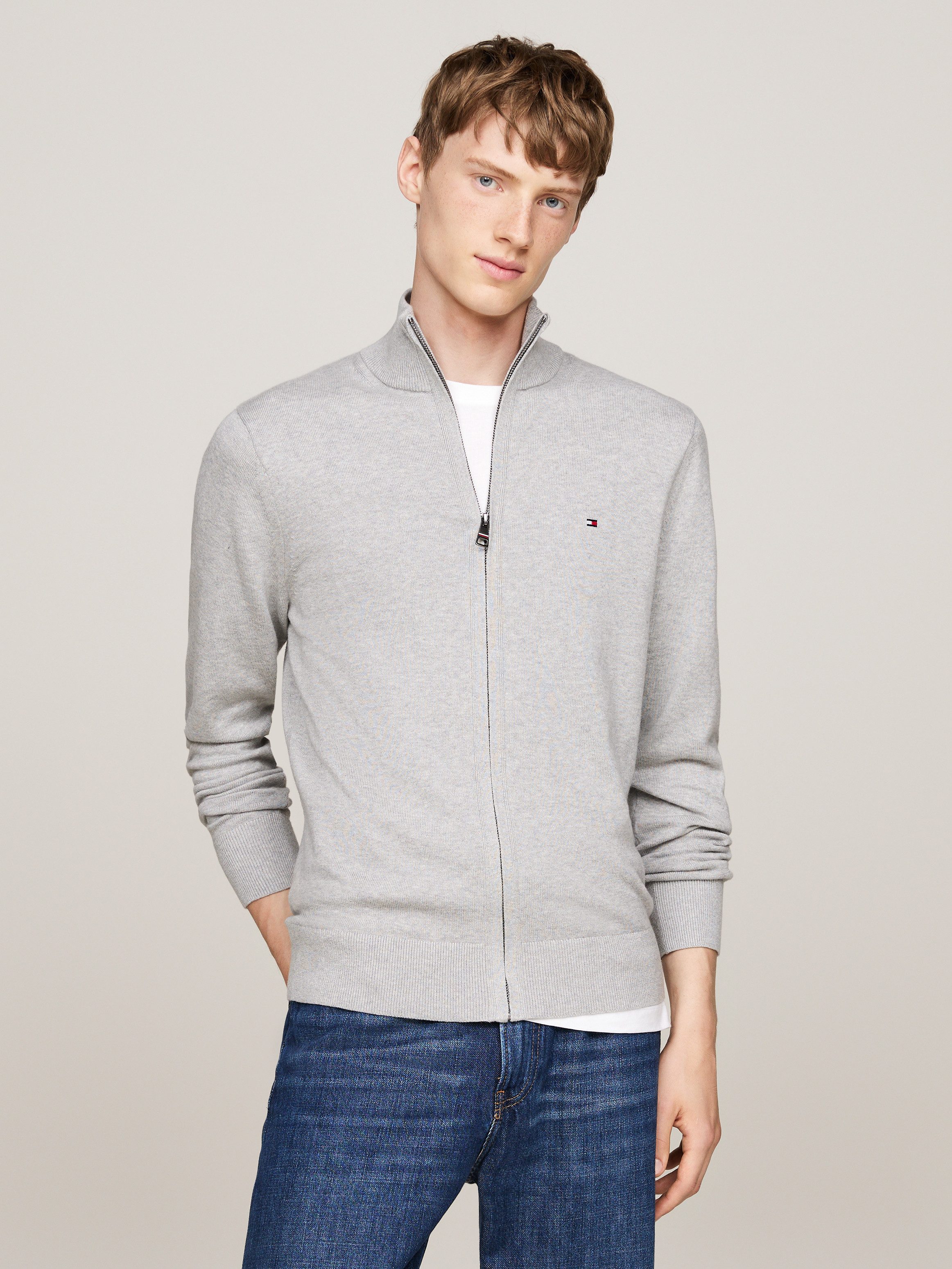 Tommy Hilfiger Cardigan PIMA ORG CTN CASHMERE ZIP THRU