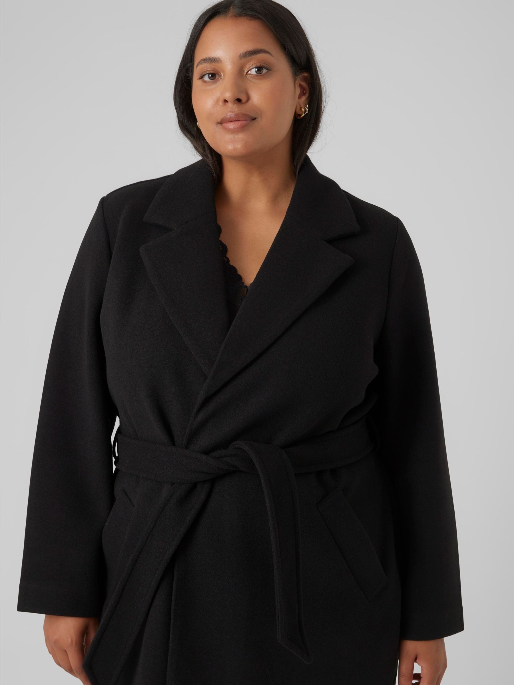 Vero Moda Curve Lange jas VMCFORTUNEAYA LONG COAT GA CUR NOOS