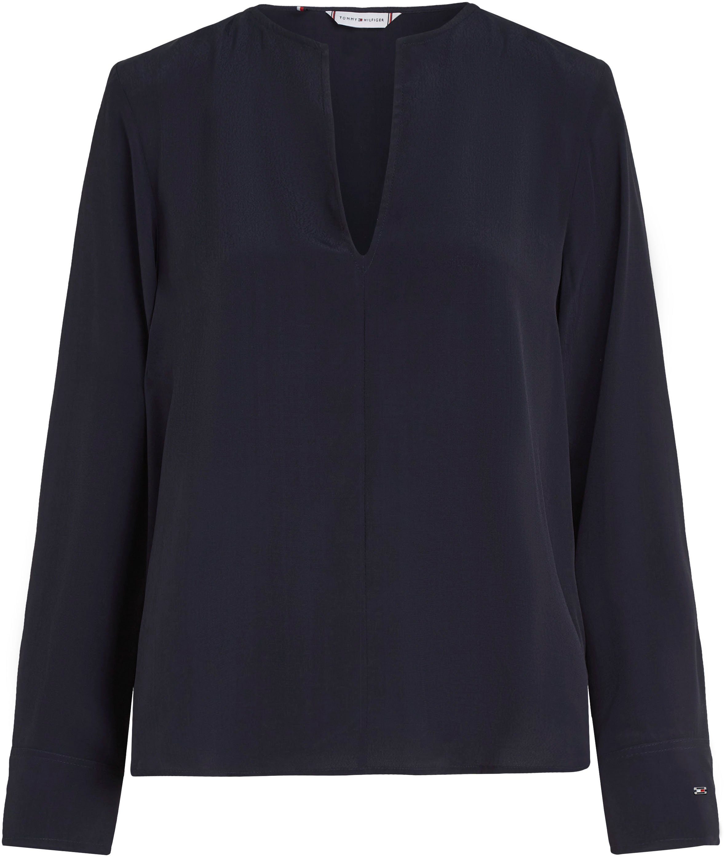 Tommy Hilfiger Blouse met lange mouwen VISCOSE CREPE V-NECK BLOUSE