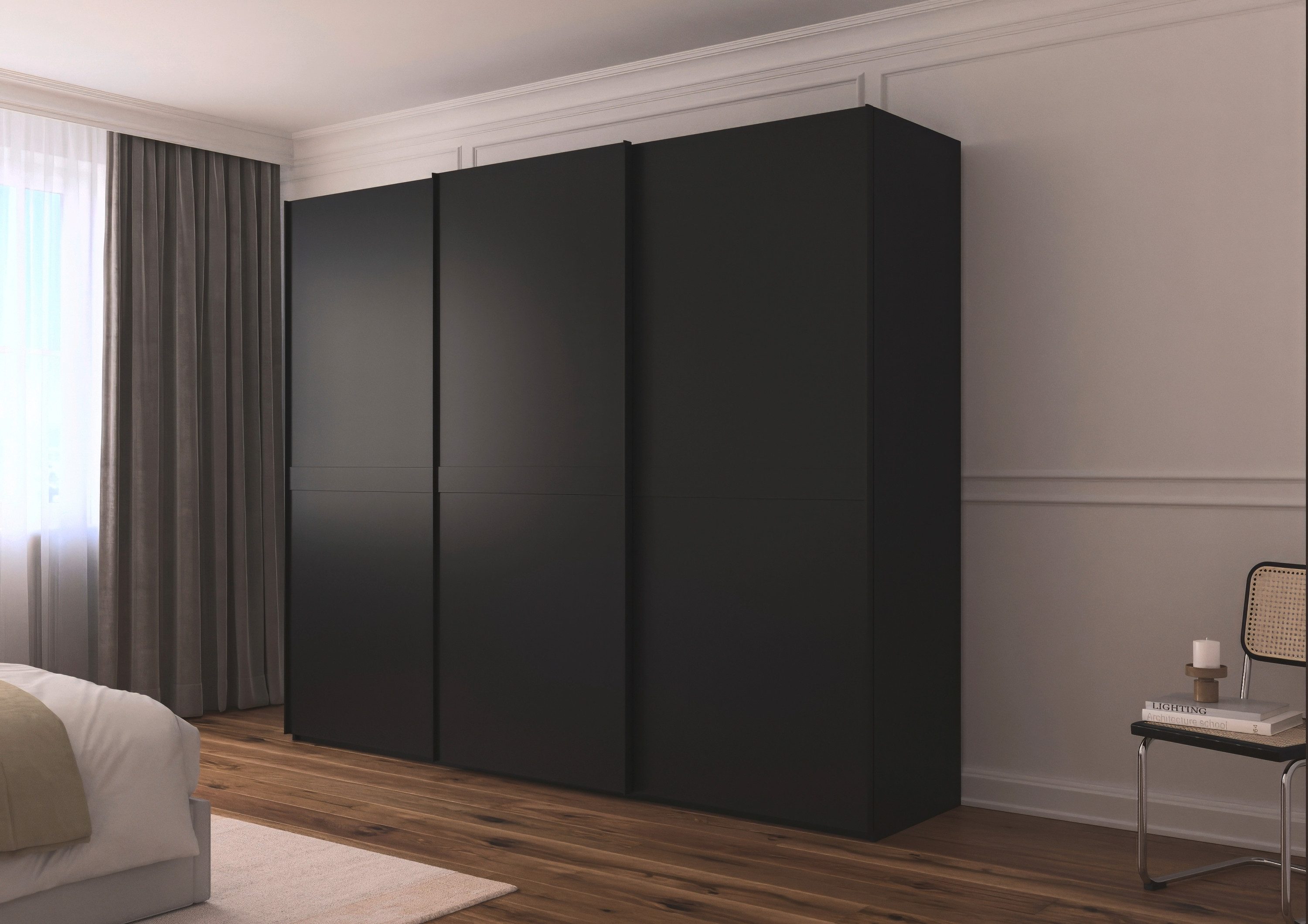 rauch Schuifdeurkast Kledingkast kast garderobe slaapkamerkast SCALE-LINE edel uiterlijk met buikband in corpuskleur decorfront made in germany