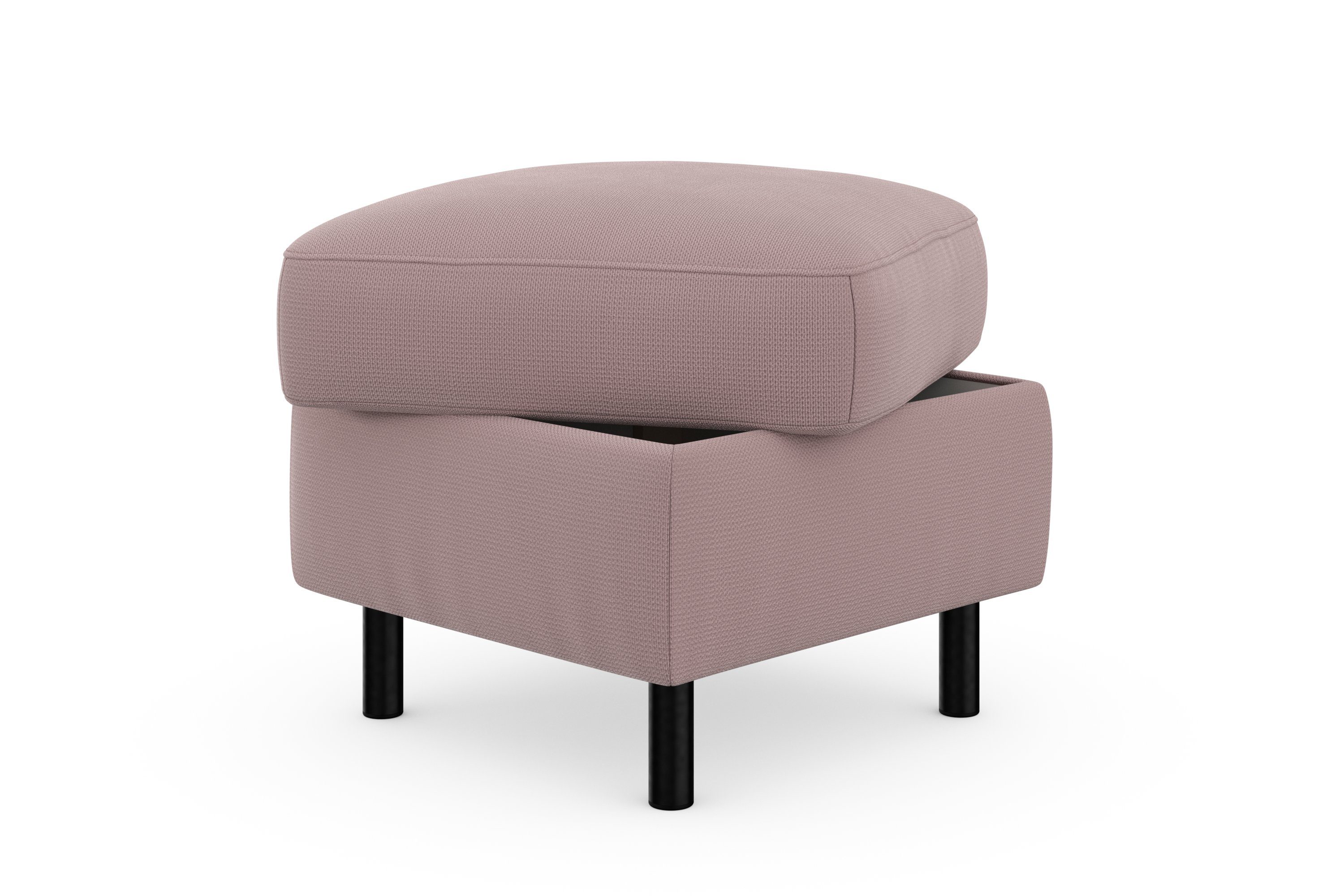 sit&more Hocker met bergruimte Sinatra Zitoppervlak is afneembaar, matzwarte metalen poten