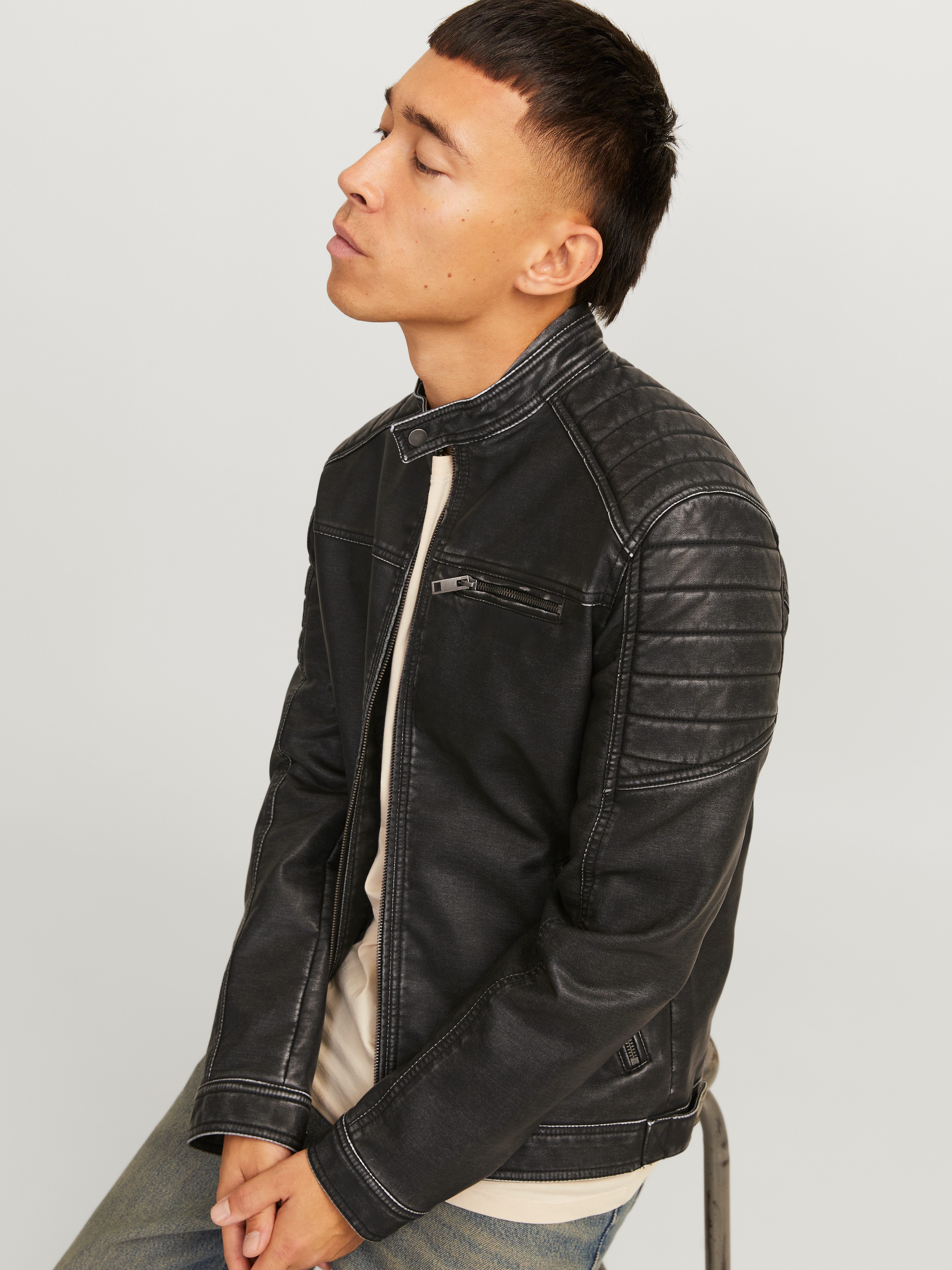 Jack & Jones Imitatieleren jack JJEROCKY WASHED PU JACKET NOOS