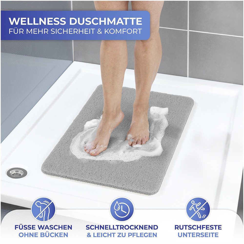 Maximex Douchemat Wellness Reiniging en massage van de voeten, antislip netvloer, waterafvoer (1 stuk)