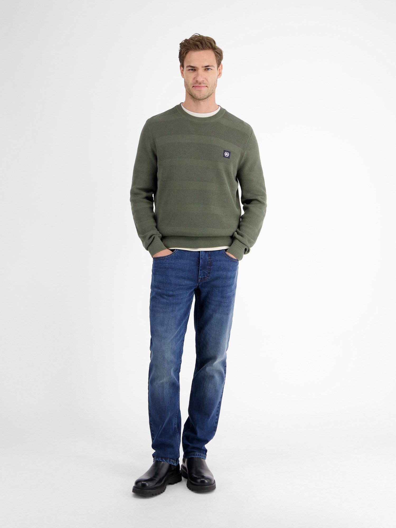 Lerros Gebreide trui LERROS Gebreide pullover voor heren, tonale streep