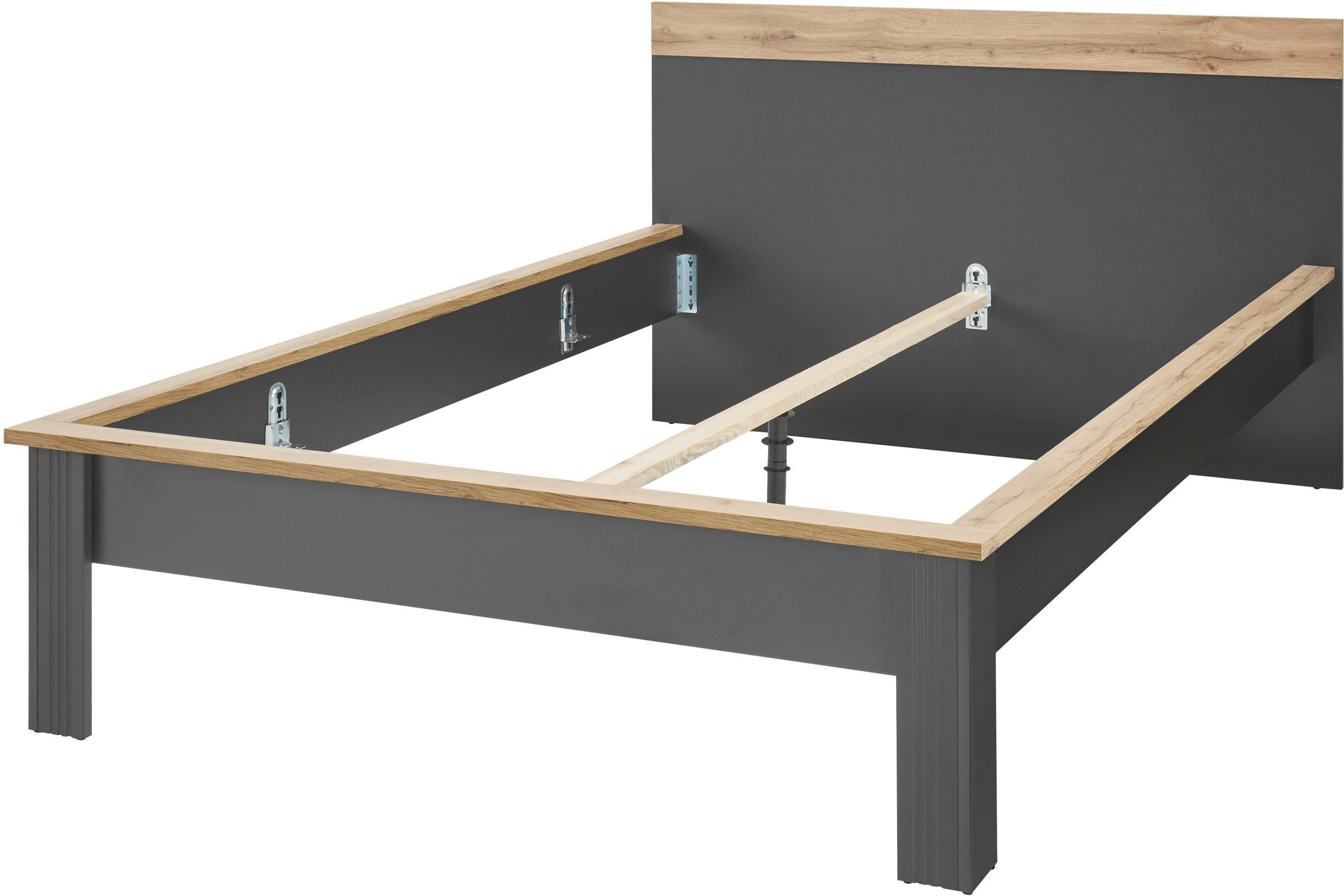 Home affaire 1-persoonsledikant WESTMINSTER bed in landelijke stijl, tweepersoonsbed, bedframe in verschillende kleuren beschikbaar, ligoppervlak 90/140/180x200 cm