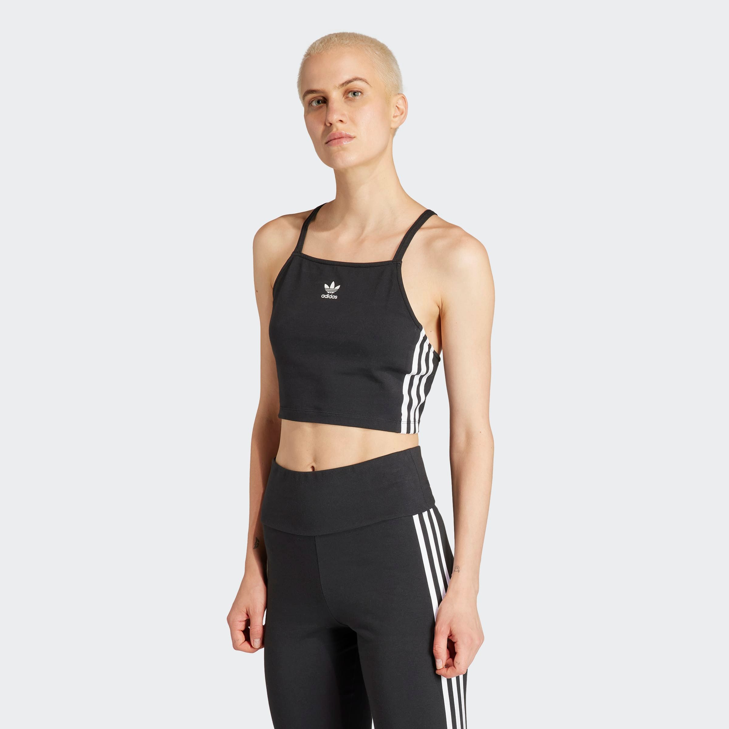 adidas Originals Tanktop 3 S CROP TOP dames tanktops maat XL zwart