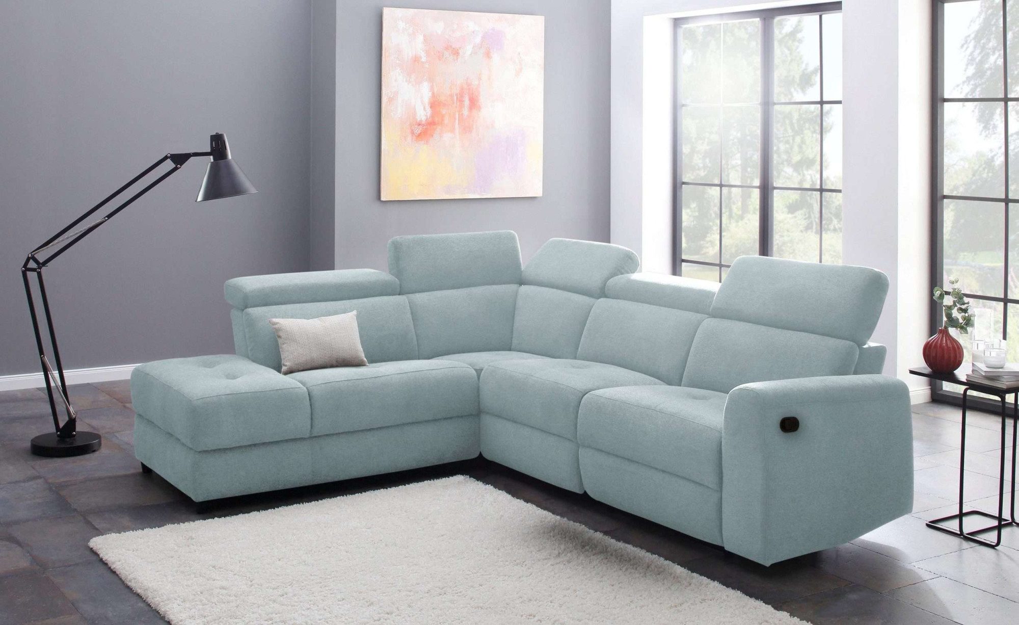 Home affaire Hoekbank Sentrano, L-vorm, 273 cm, man. of electr. relaxfunctie en usb/kopverstelling