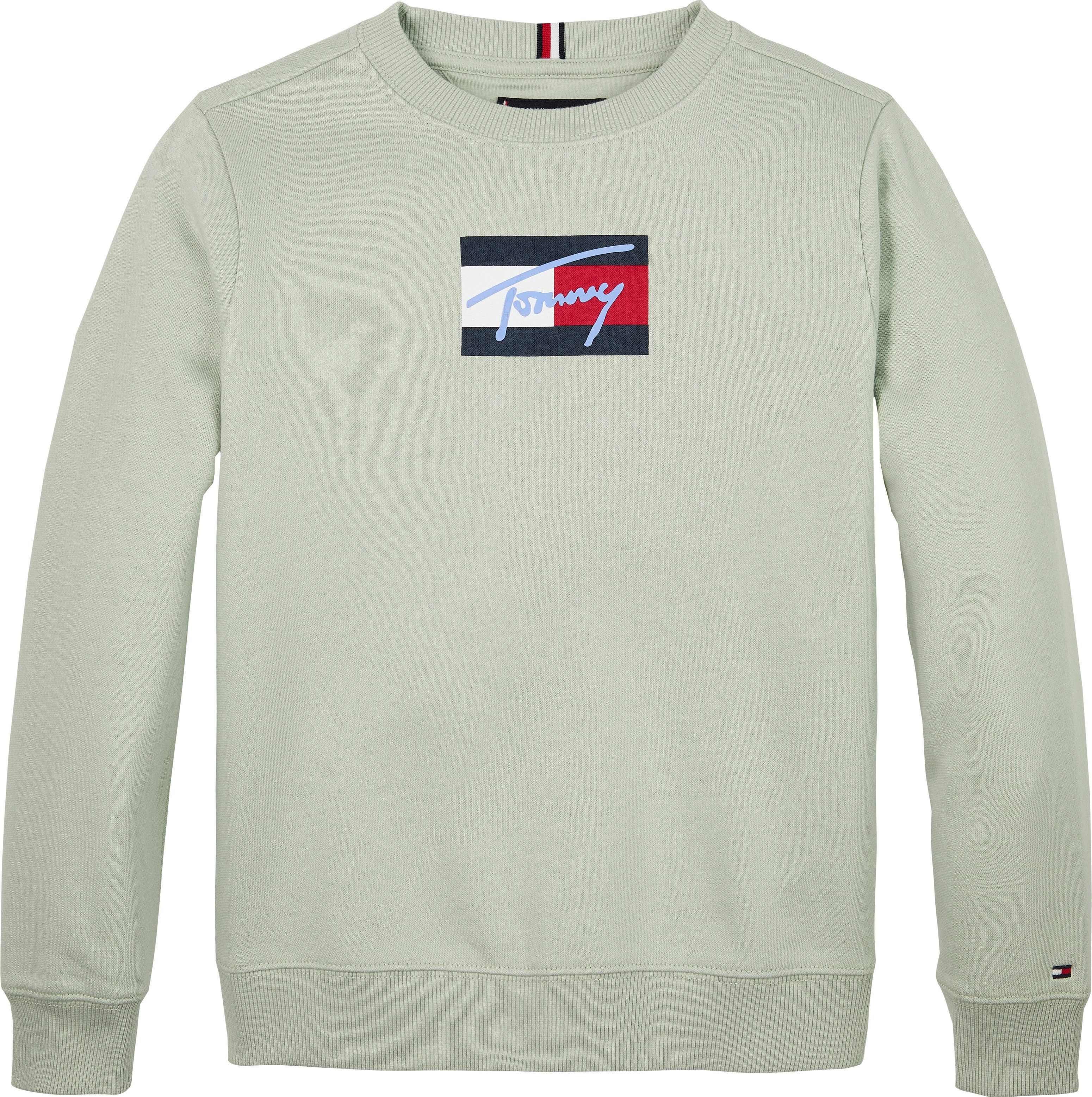 Tommy Hilfiger Sweatshirt TOMMY SCRIPT FLAG SWEATSHIRT voor kinderen tot 16 jaar, vlag-logo-print