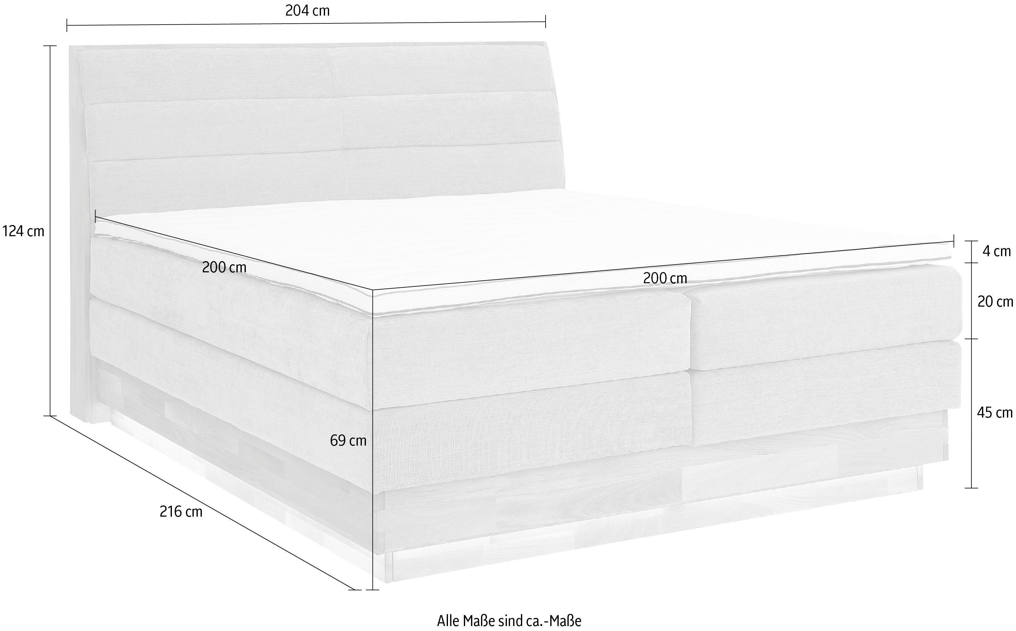 OTTO products Boxspring Ledverlichting, met gecertificeerde, gerecyclede overtrekstoffen