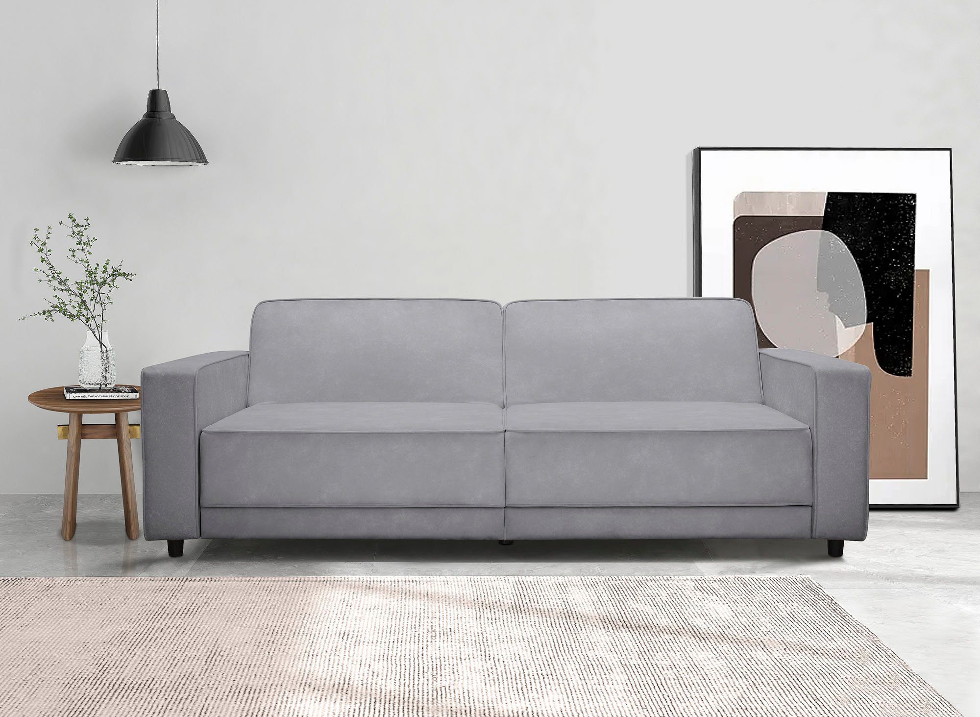 Dorel Home 3-zitsbank Allie slaapbank 225 cm Slaapbank functie (108/190cm), trendy ribfluweel of onderhoudsvriendelijk velours