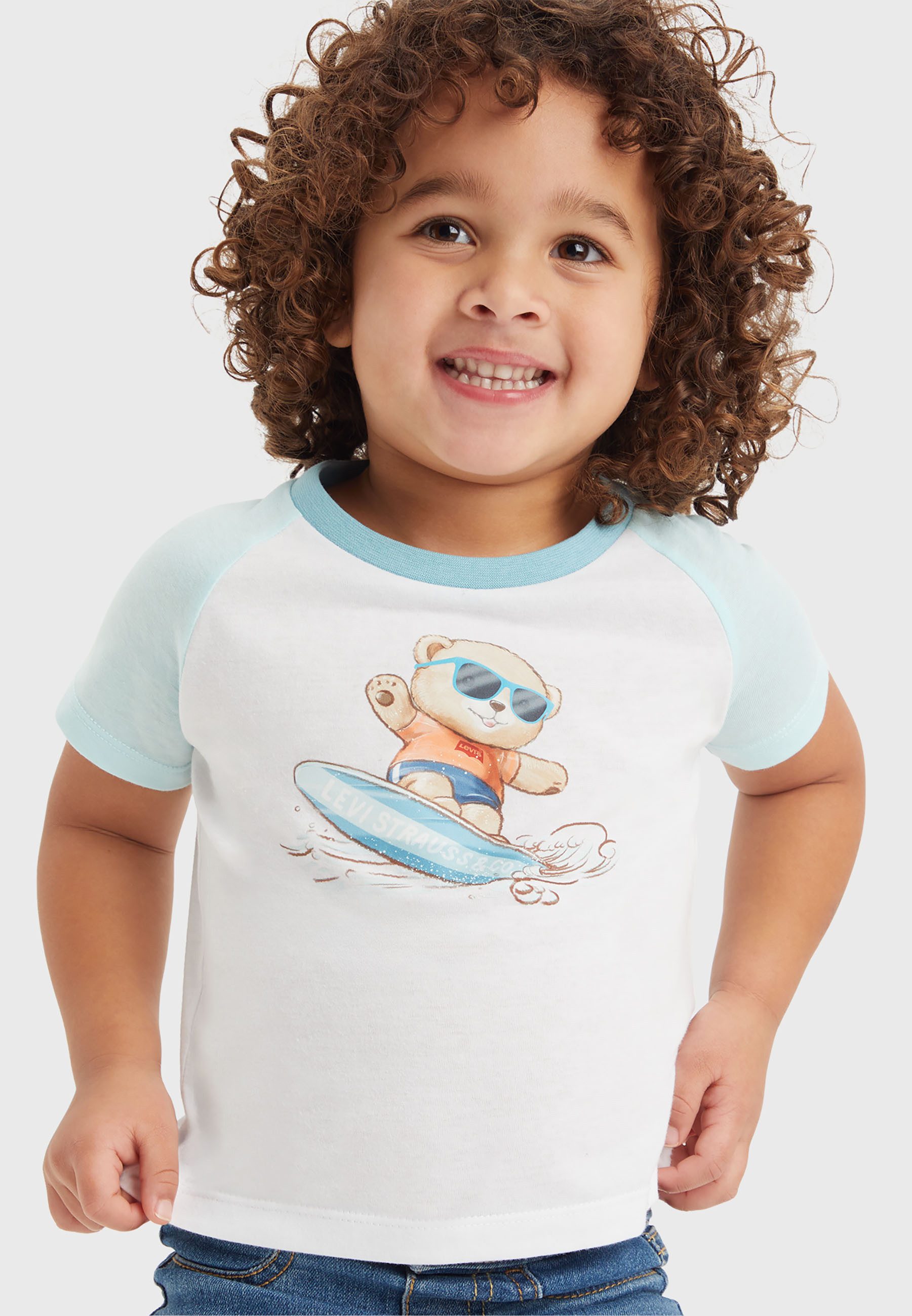 Levi's Kidswear Shirt met print en jeansshorts, voor jongens (set, 2-delig)