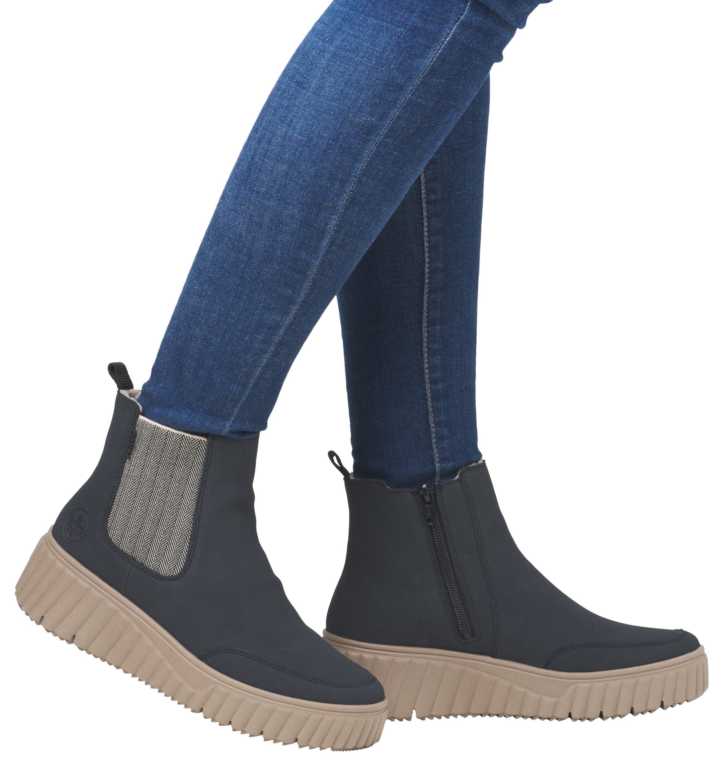 Rieker Chelsea-boots , instaplaarzen, wedge enkellaars met trekband