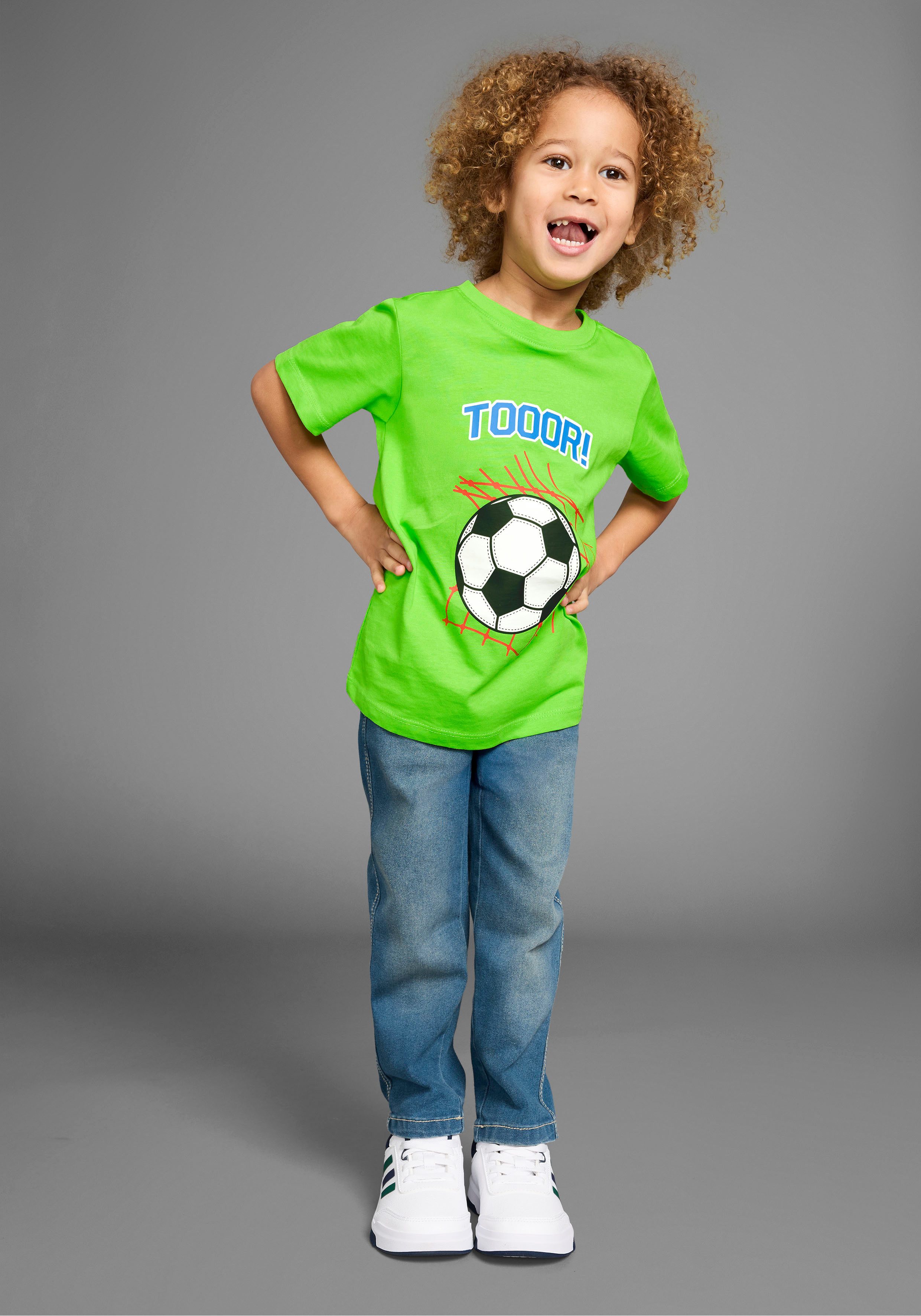 KIDSWORLD T-shirt Voetbal-print: TOOOR Korte mouwen, basic pasvorm, met statements/slogans