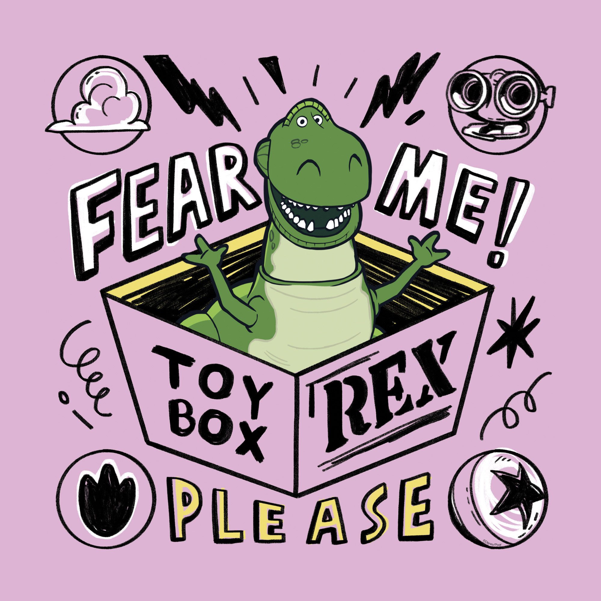 Komar Artprint op linnen Disney and Pixar Toy Story Fear Me Please 40 x 50 cm (breedte x hoogte) - kinderkamer, decoratie (1 stuk)