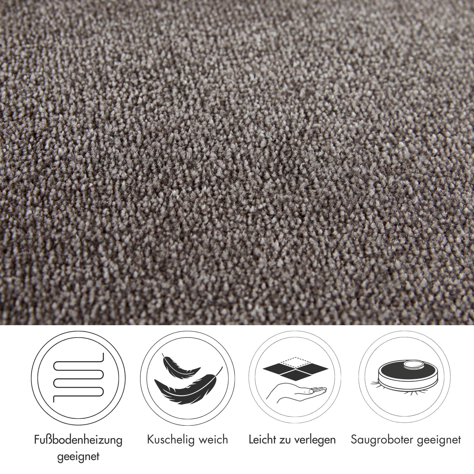 Andiamo Tapijt Levin, velours, Made in Belgium Effen kleuren, breedte 400 cm of 500 cm, zachte kwaliteit (1 stuk)