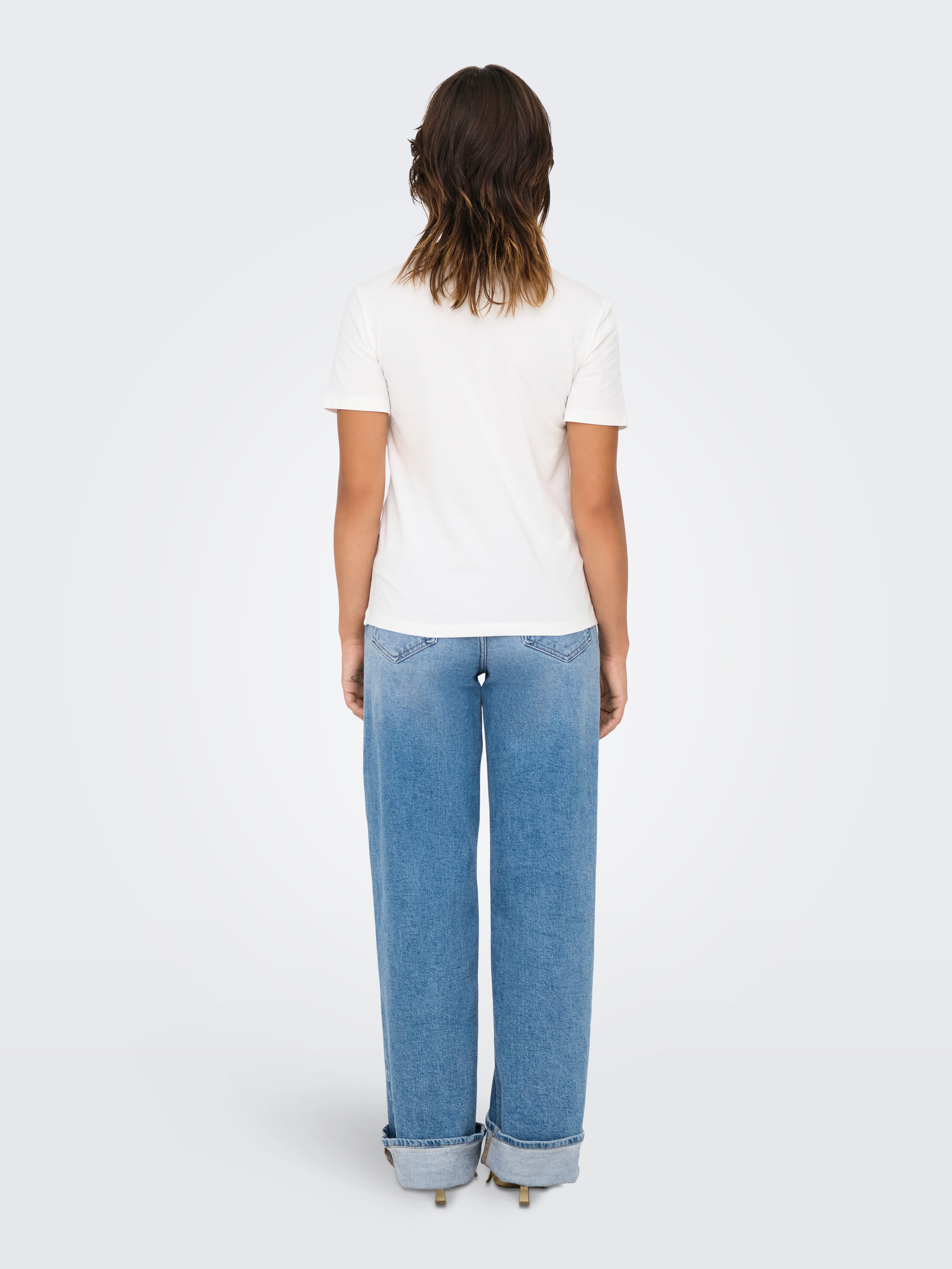 Only Shirt met korte mouwen ONLCLARA S/S TEE CS JRS