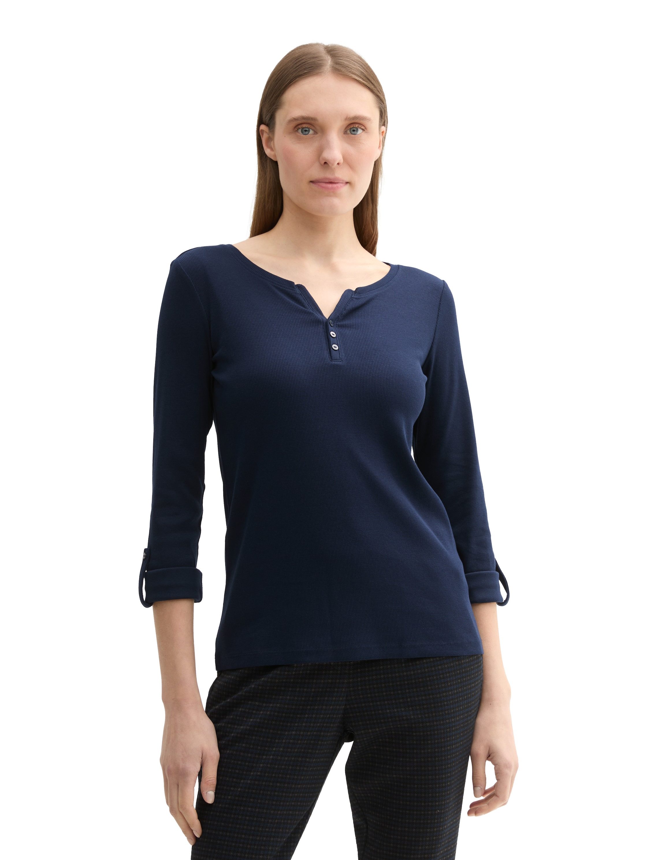 Tom Tailor Henleyshirt met 7/8 mouw