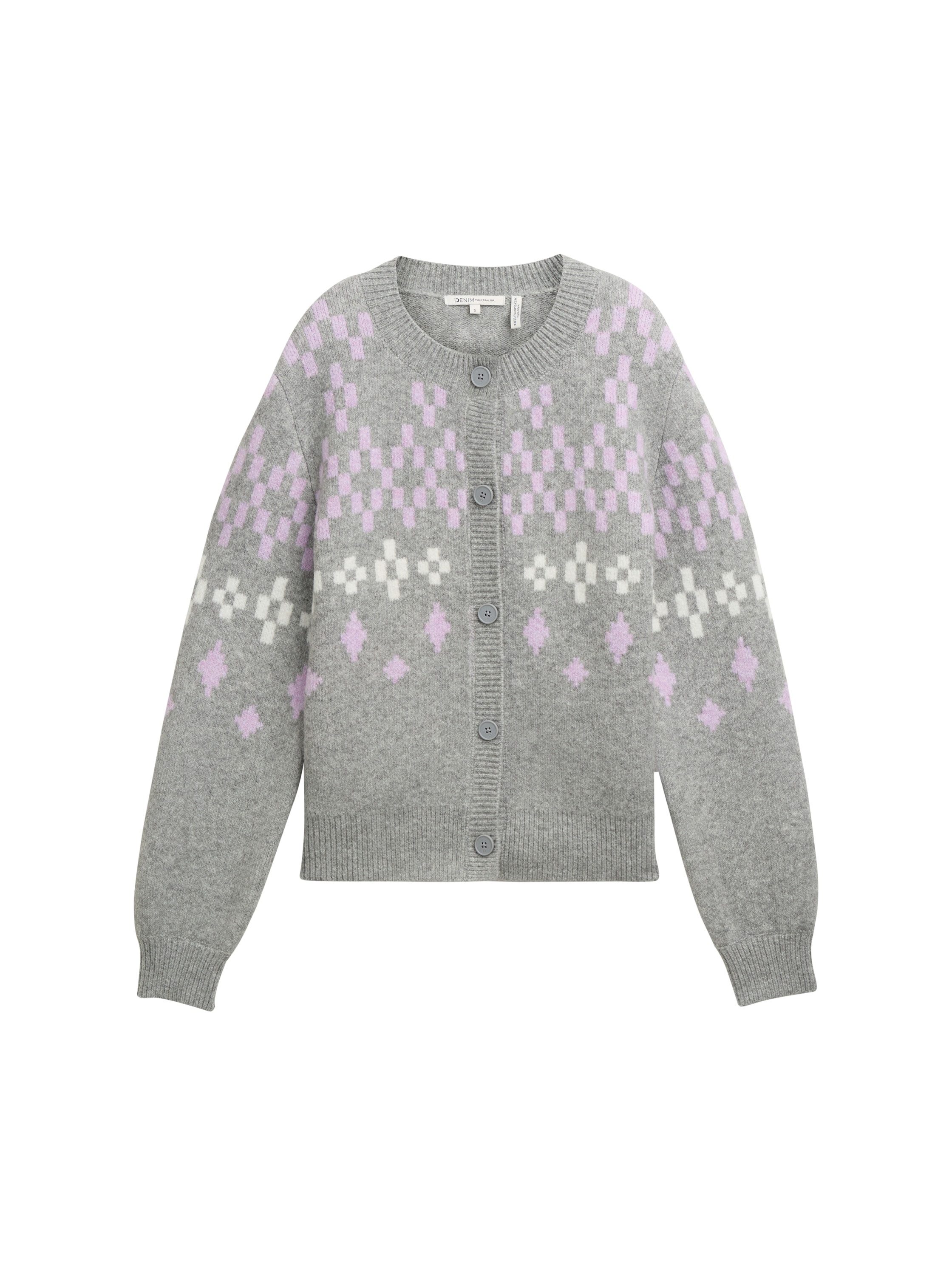 Tom Tailor Denim Cardigan met knoopsluiting en jacquard-patroon