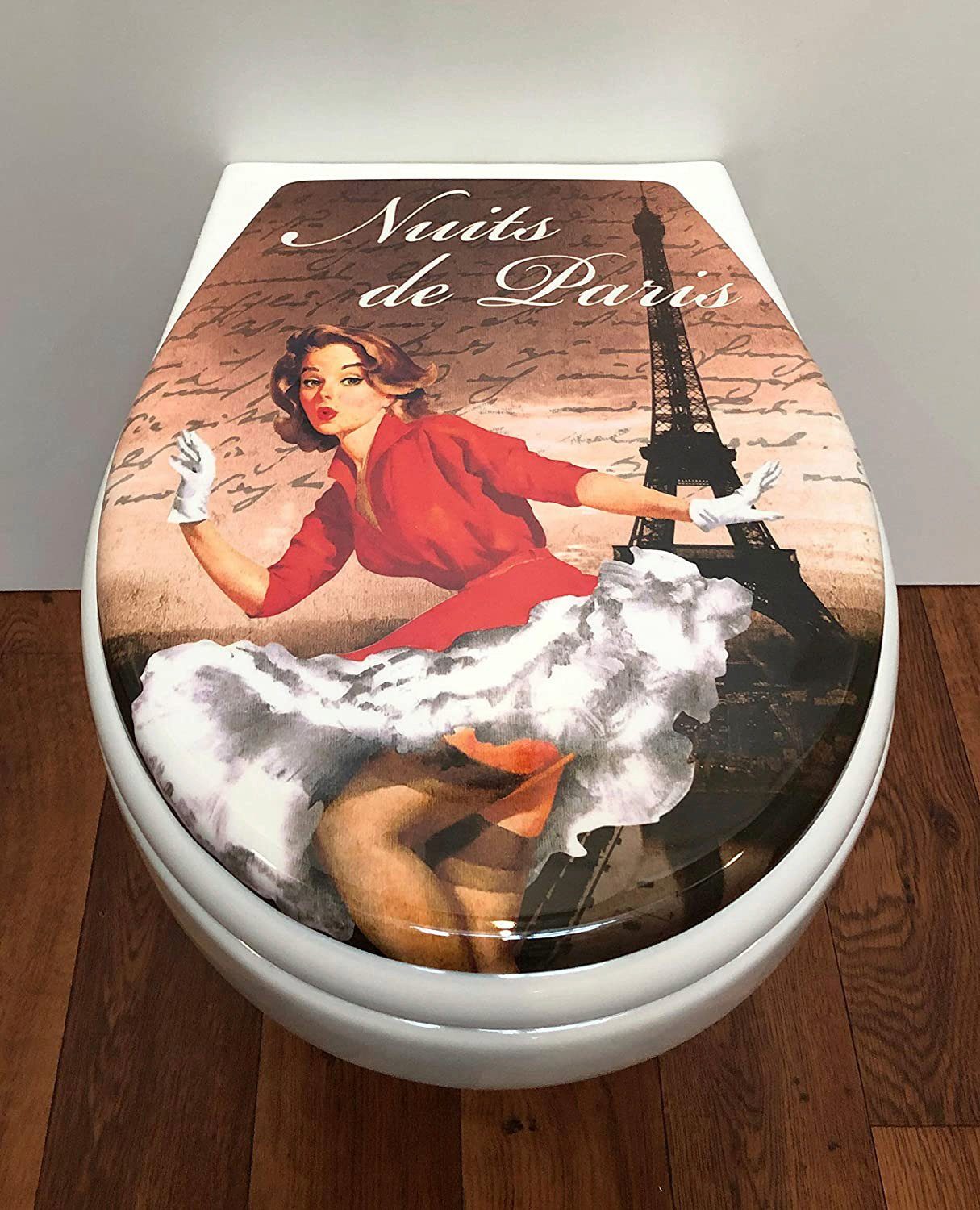 ADOB Toiletzitting Nuits de Paris Soft-closemechanisme, voor het schoonmaken afneembaar