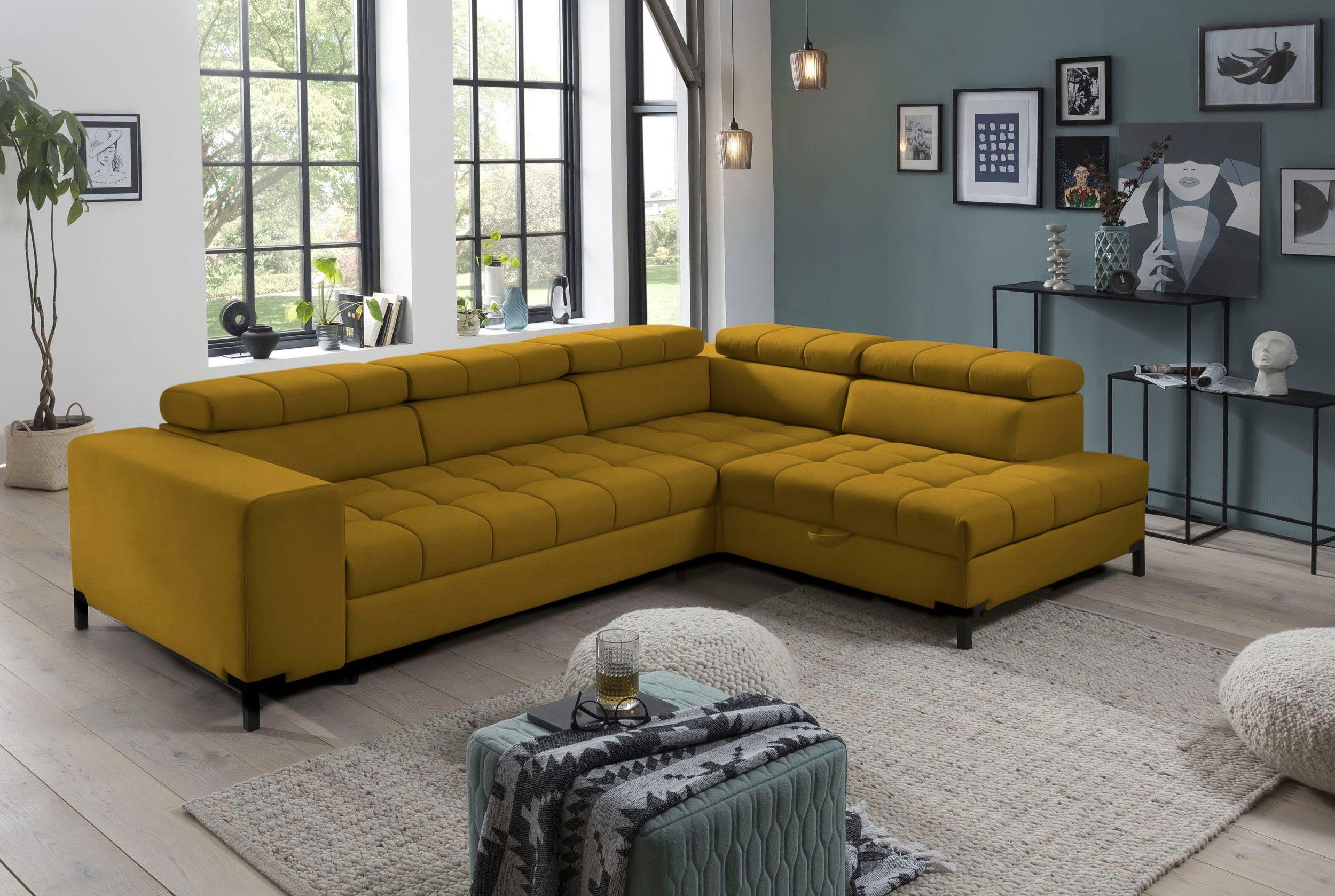 exxpo - sofa fashion Hoekbank Bocco, hoogwaardige afwerking, geweldig zitcomfort, comfortabel, L-vorm