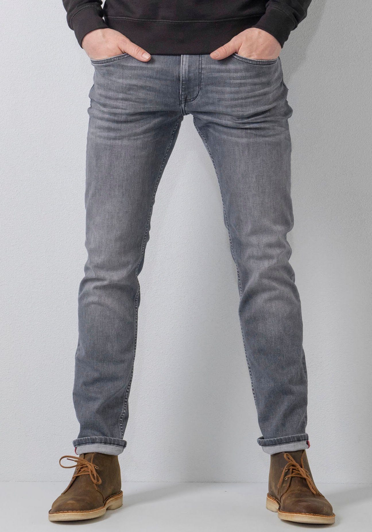 Petrol Industries Regular fit jeans Russel met fadeout-effecten heren straight jeans maat 33 grijs