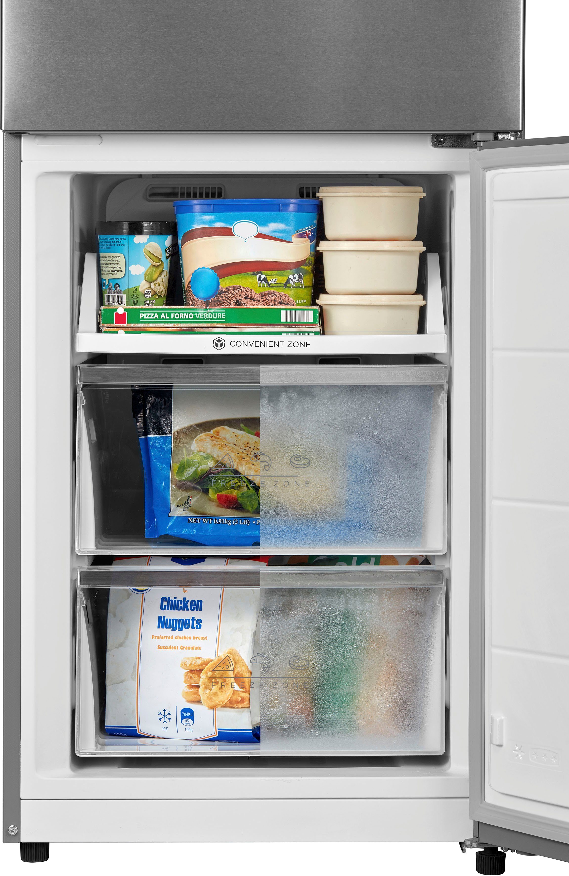 Hanseatic Koel-vriescombinatie HKGK20060ANFI NoFrost, automatische ontdooiing, QuickFreeze, vakantiemodus, display