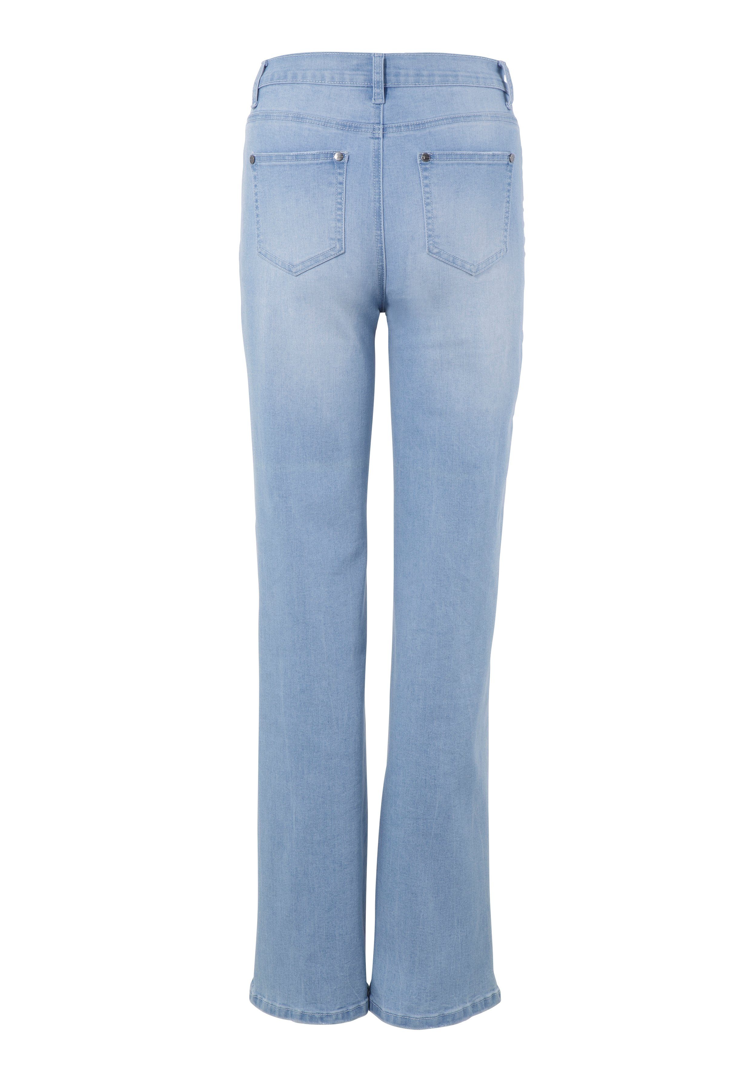 Tamaris Wijde jeans figuurvolgende pasvorm, met steekzakken, hoge taille