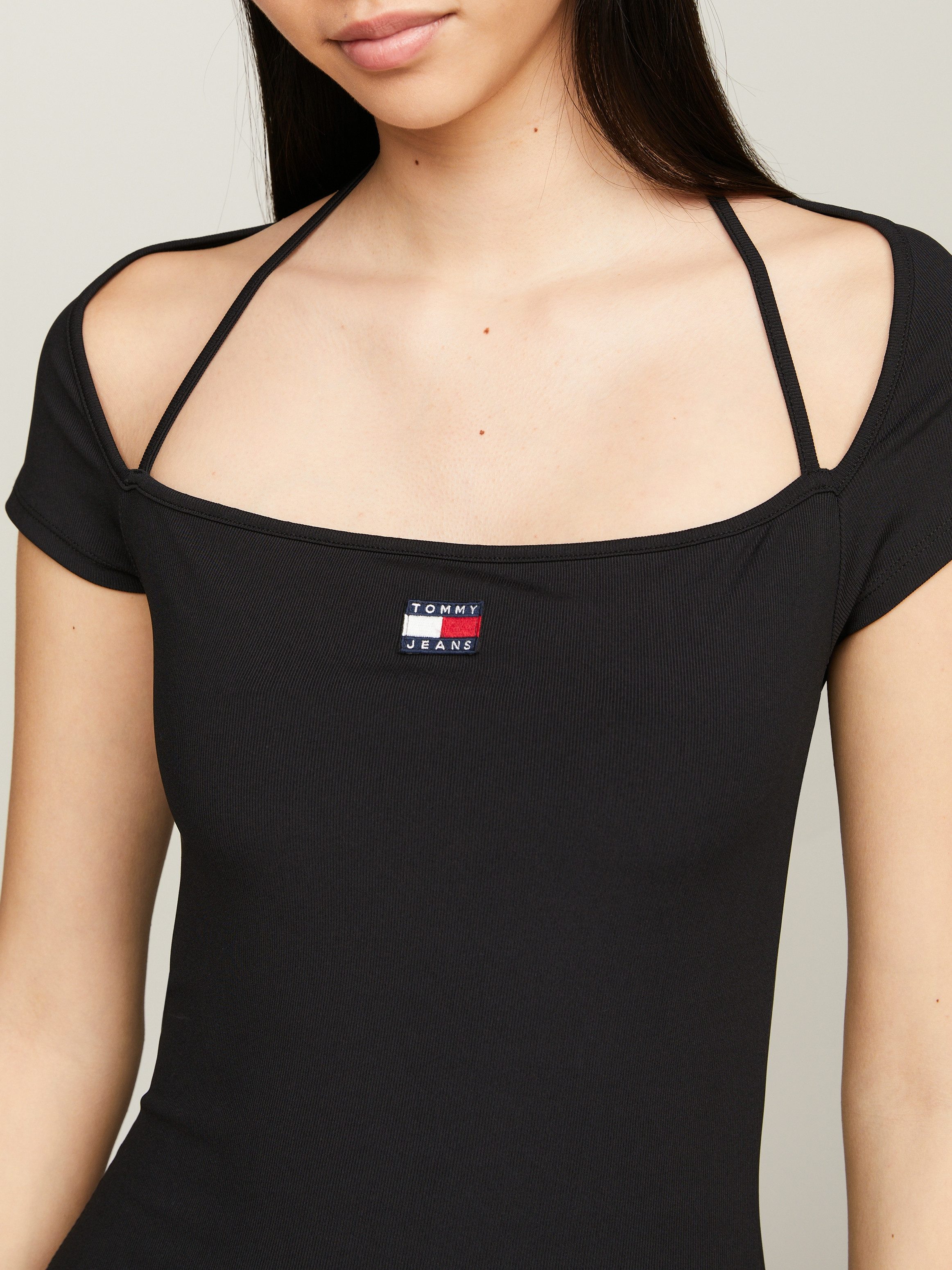 TOMMY JEANS Jerseyjurk TJW MIDI BADGE RIB DRESS EXT
