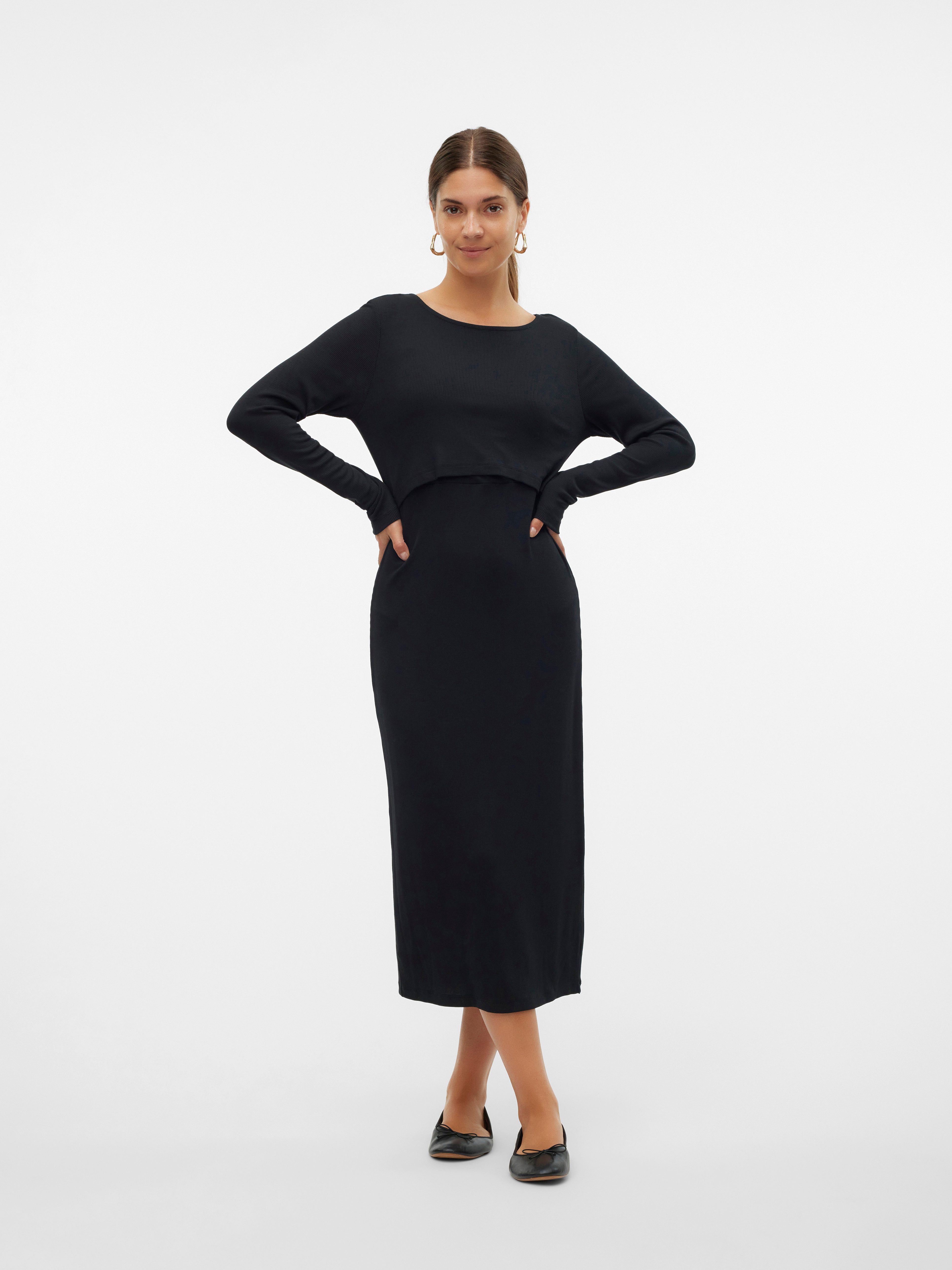 Mamalicious Positiejurk MLBRYNNA JUNE LS JRS MIDI DRESS 2F NOOS