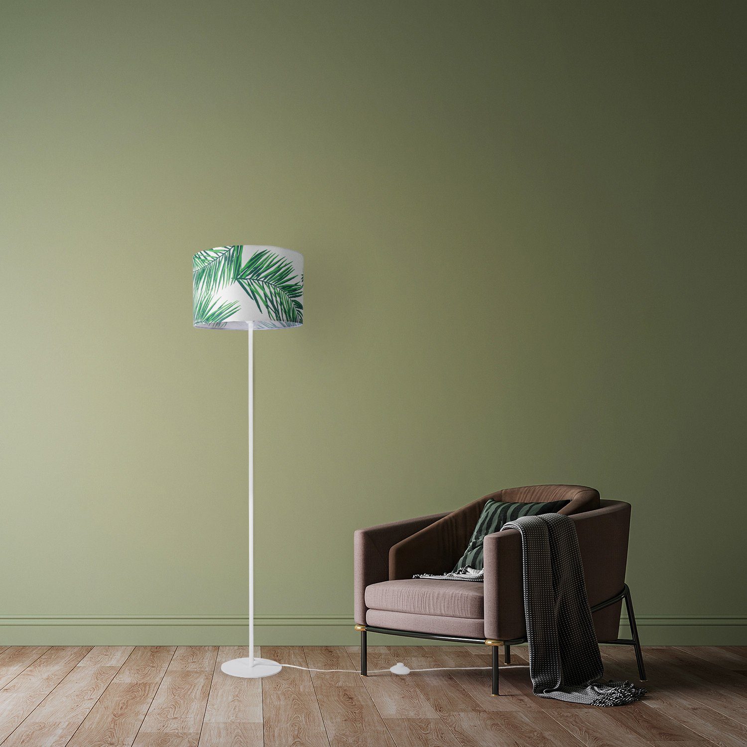 Paco Home Staande lamp Ostende 537 Leeslamp lampenkap decor slaapkamer kinderkamer palm