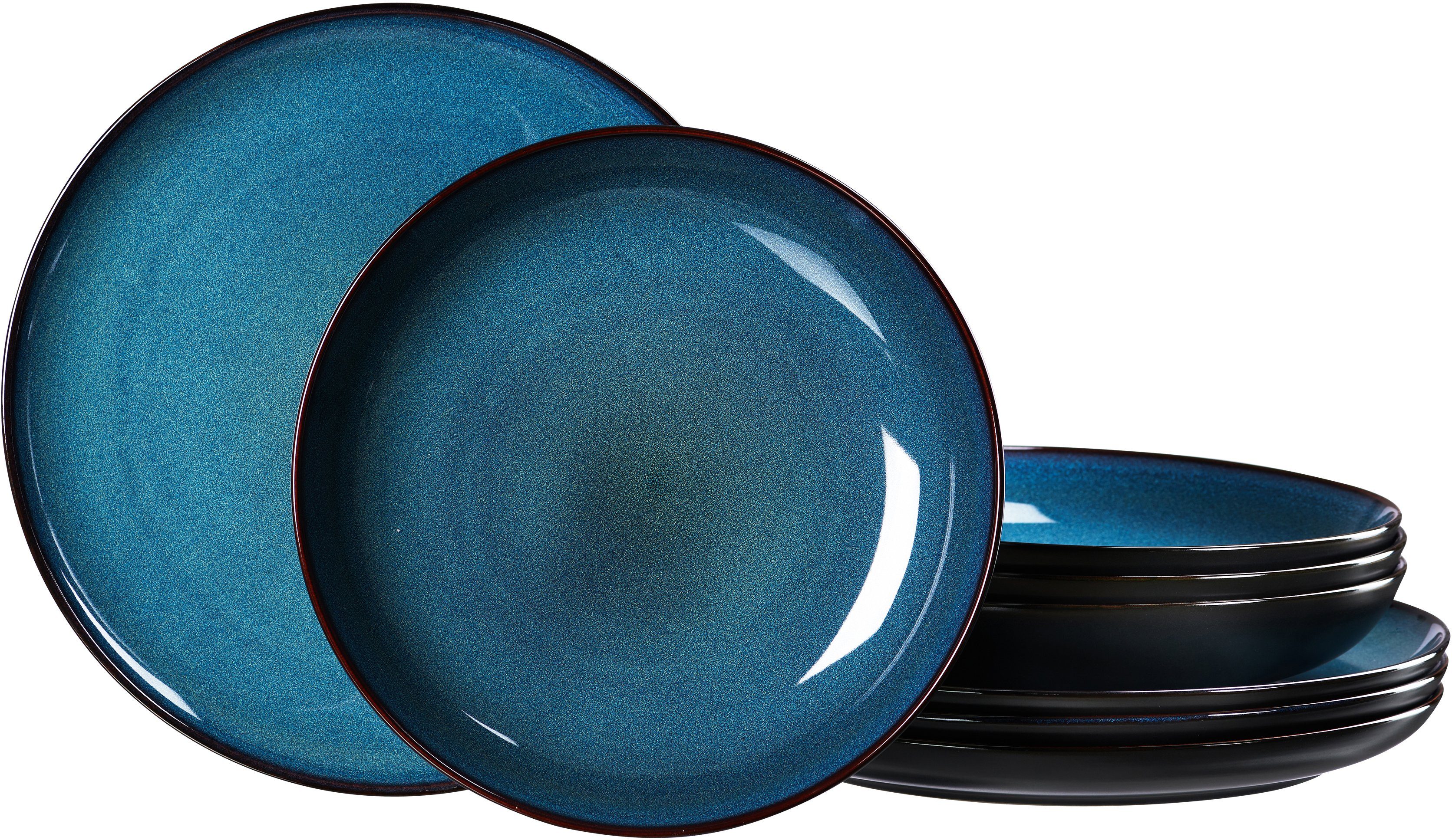 Ritzenhoff & Breker Eetservies Borden Set, Servies Set Bali Reactief glazuur, elk exemplaar is uniek, 8 delen, voor 4 personen (set, 8-delig)