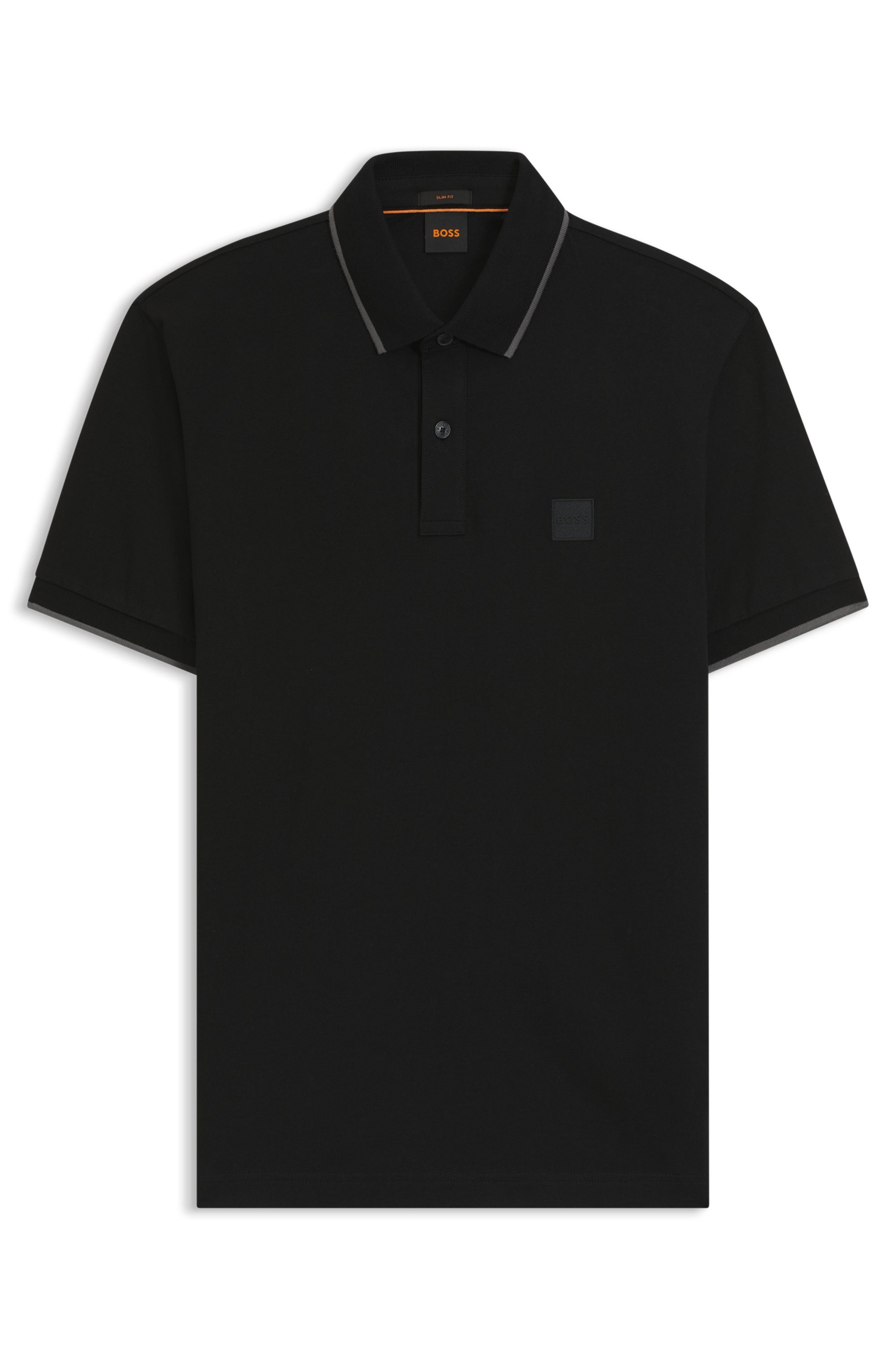 Boss Orange Poloshirt Passertip met boss badge