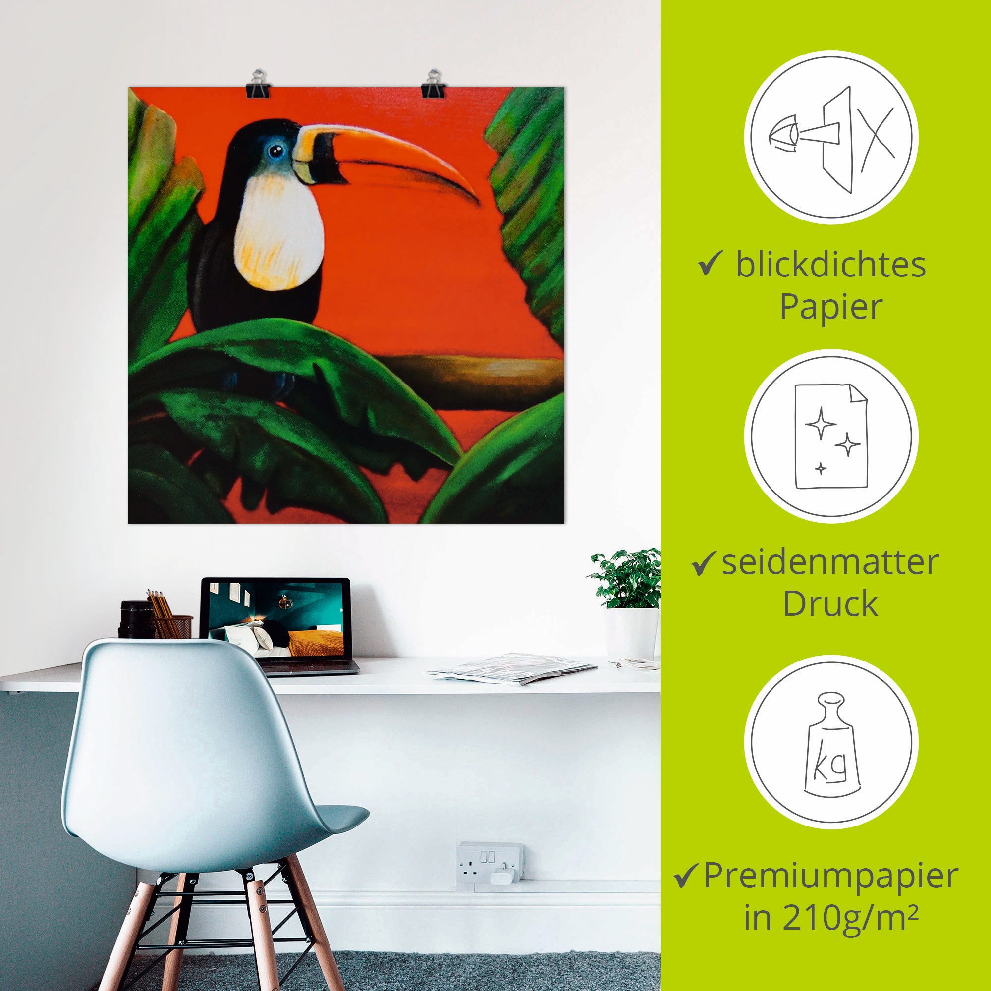 Artland Artprint Toekan als poster, muursticker in verschillende maten