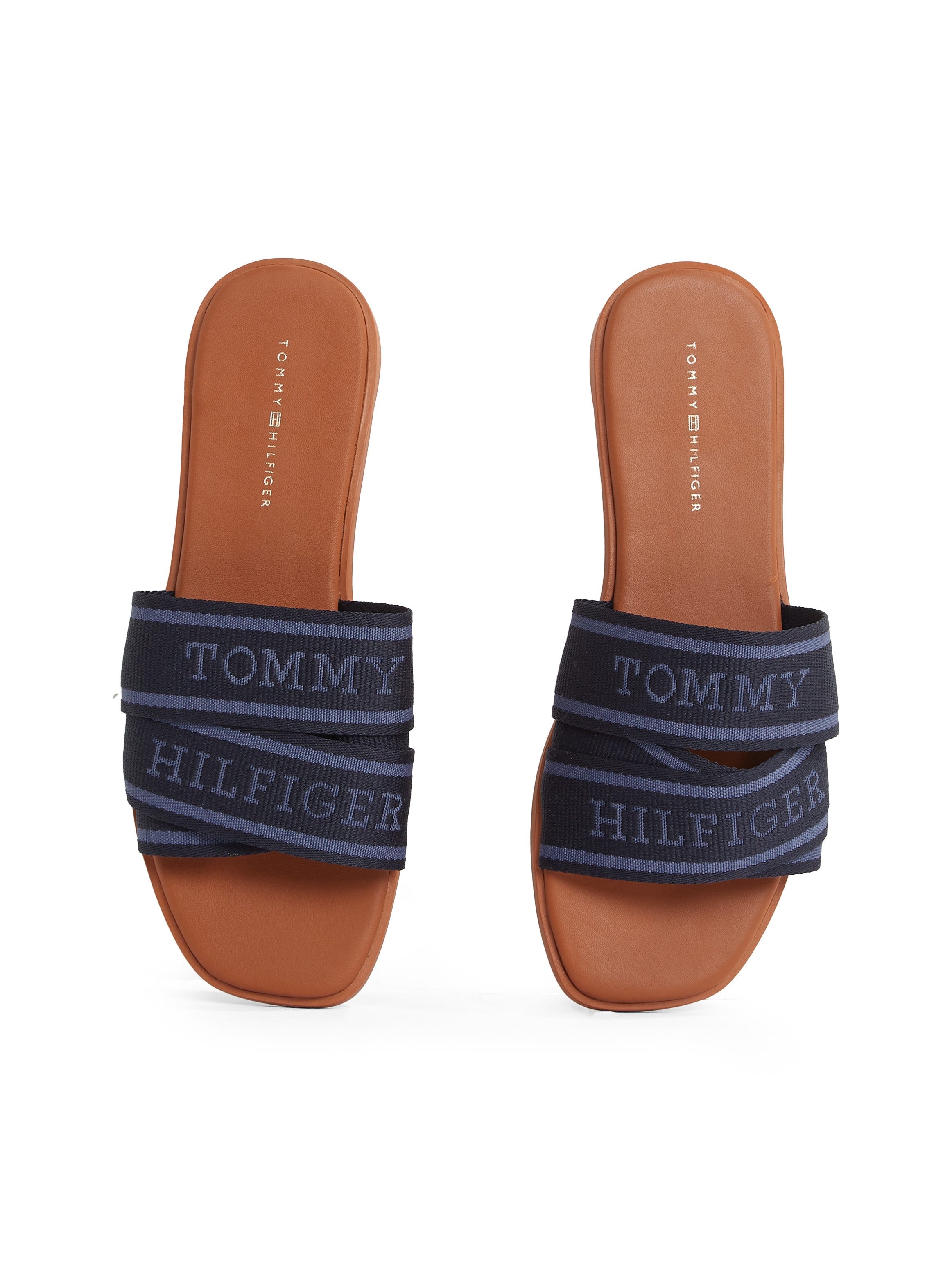 Tommy Hilfiger Slippers TOMMY HILFIGER WEBBING MULE , blockhak, zomerschoen, comfort schoen, flats met logo-opdruk