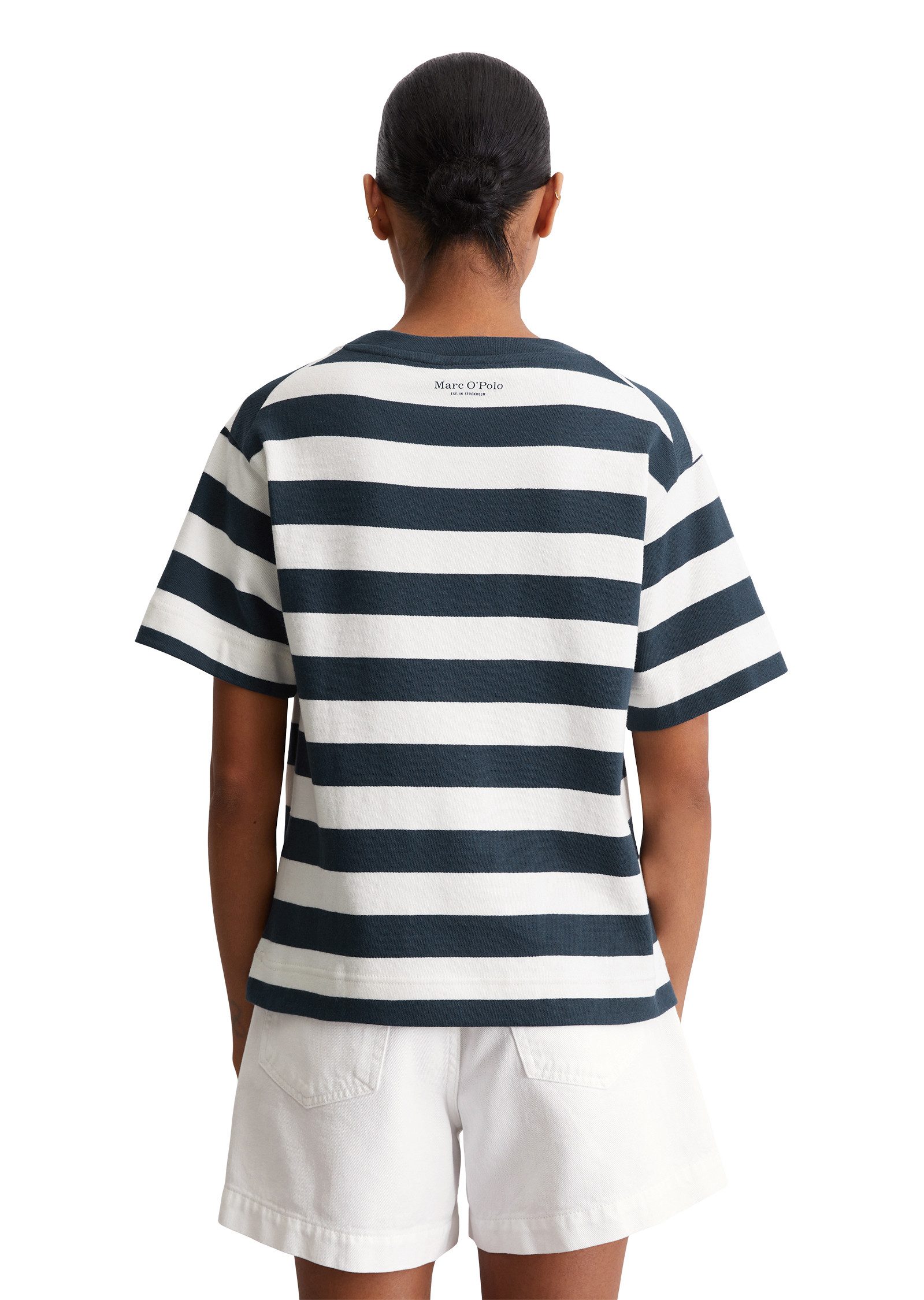 Marc O'Polo T-shirt zijdelingse splitten, gestreept