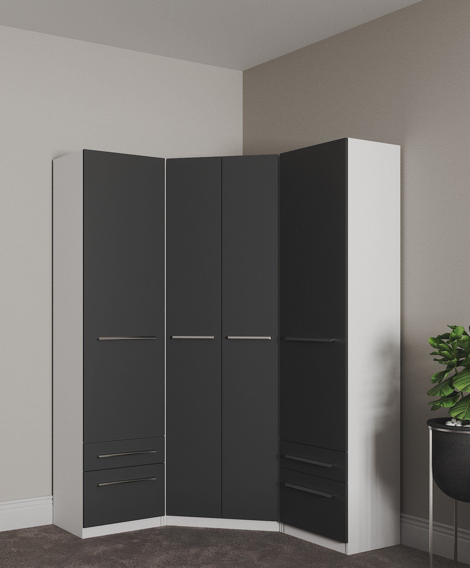 priess Kledingkast Kast garderobe waskast Barcelona in 5 breedtes veel opbergruimte, ruime lades, met spiegel, made in germany