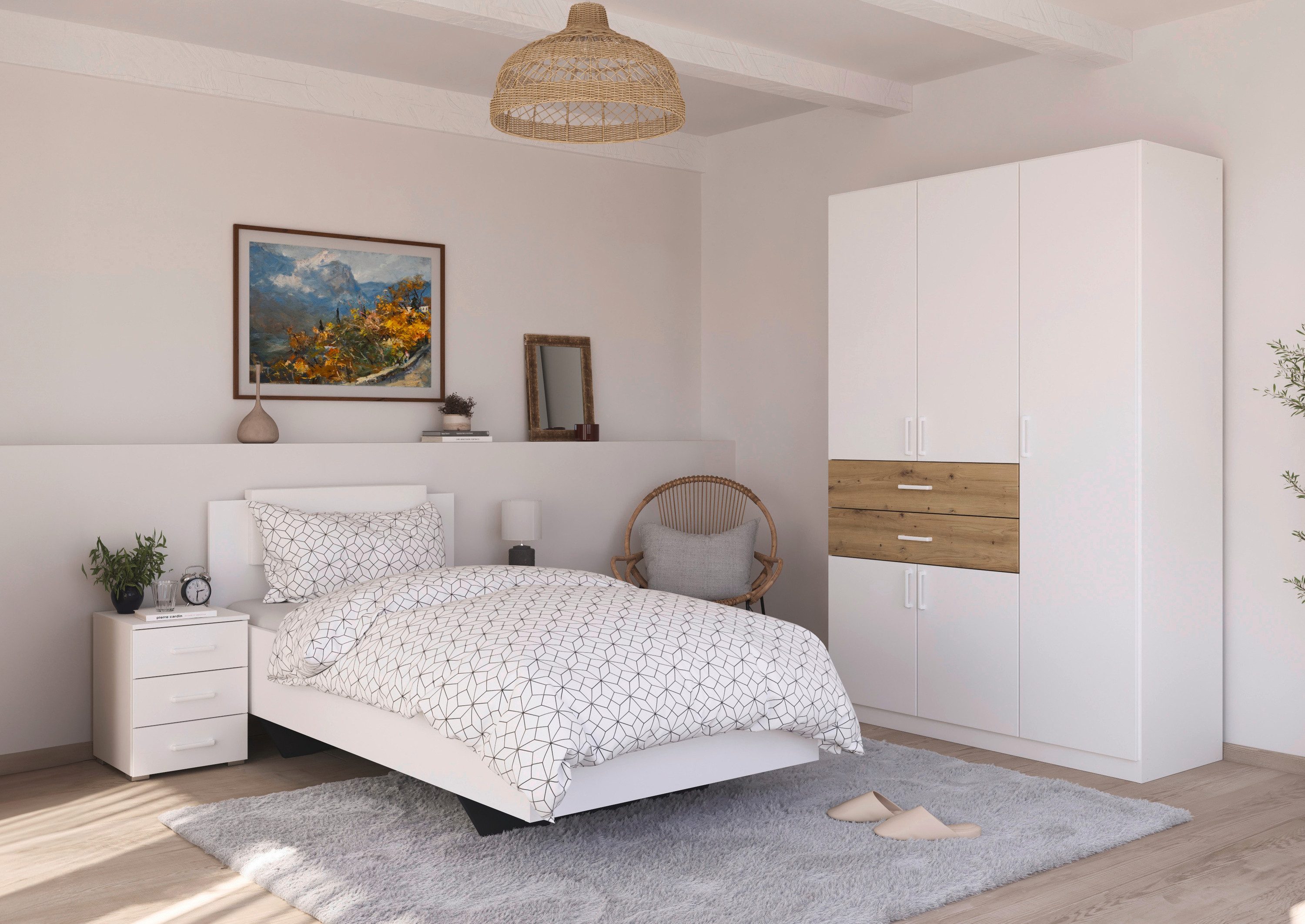 rauch Draaideurkast Kledingkast kast garderobe MAIKA met decor-front 2 lades, in verschillende breedtes, hoogtes, kleuren, made in germany