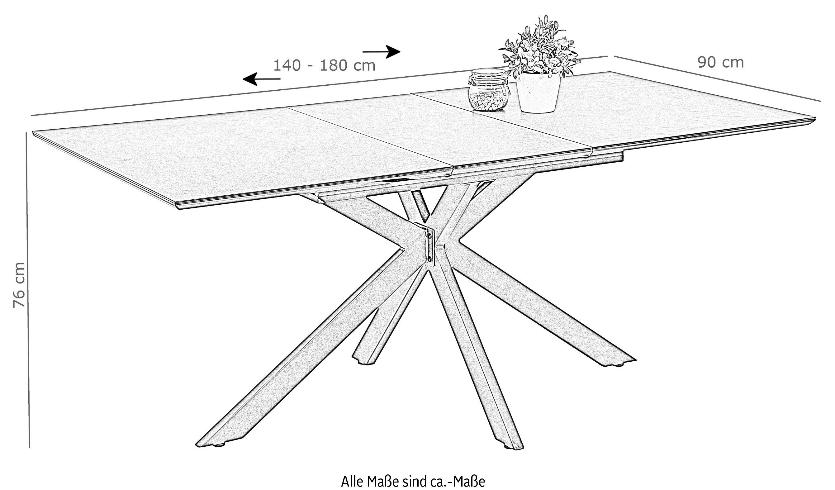 HELA Eettafel Fenja uitschuifbaar 140-180 cm