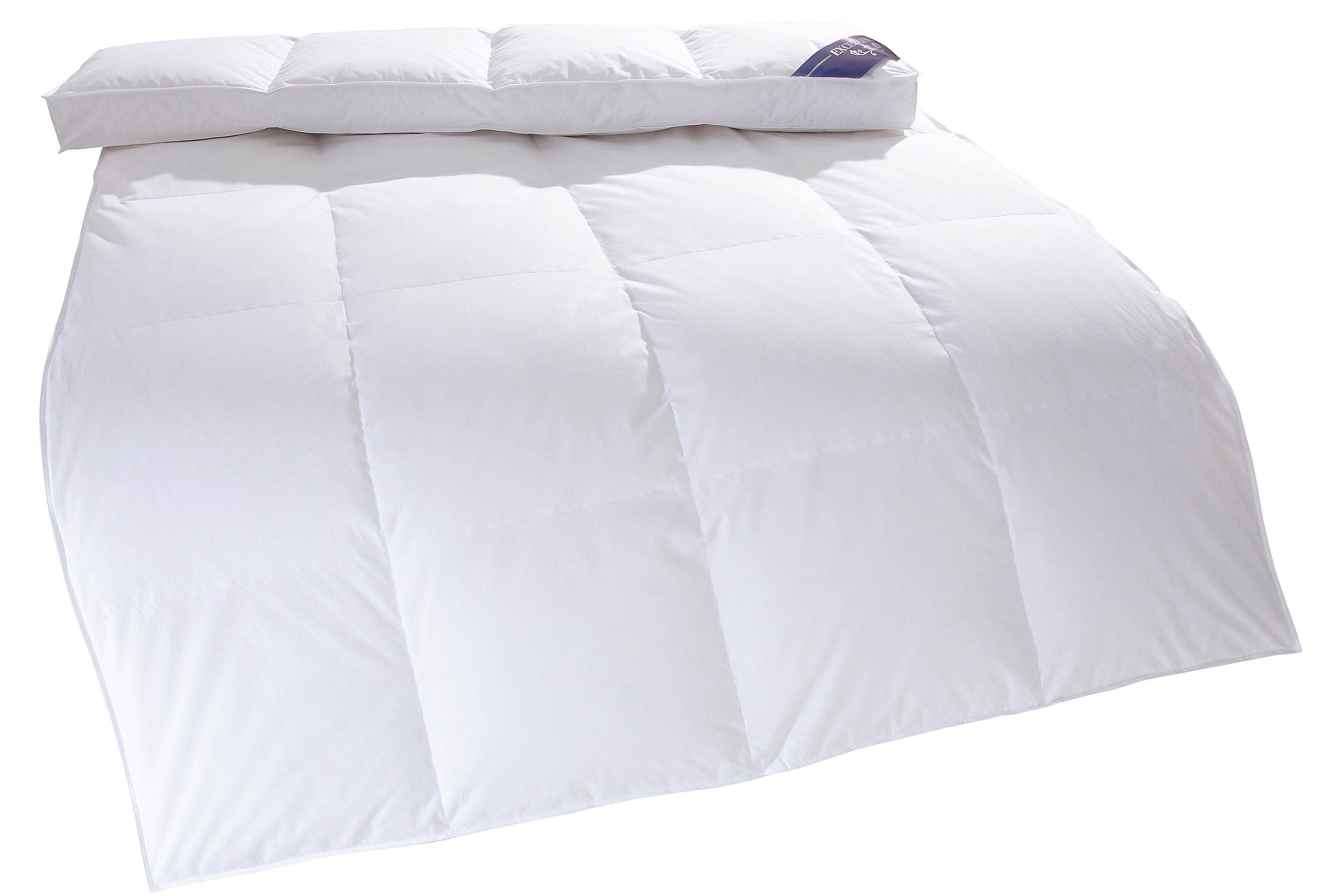 Excellent Donzen dekbed + 3-kamer-hoofdkussen Dekbedset Zürich, dekbed 135x200 & 155x220 cm Deken 100% dons voor winter, zomer, kussen met 90% dons (voordeelset)