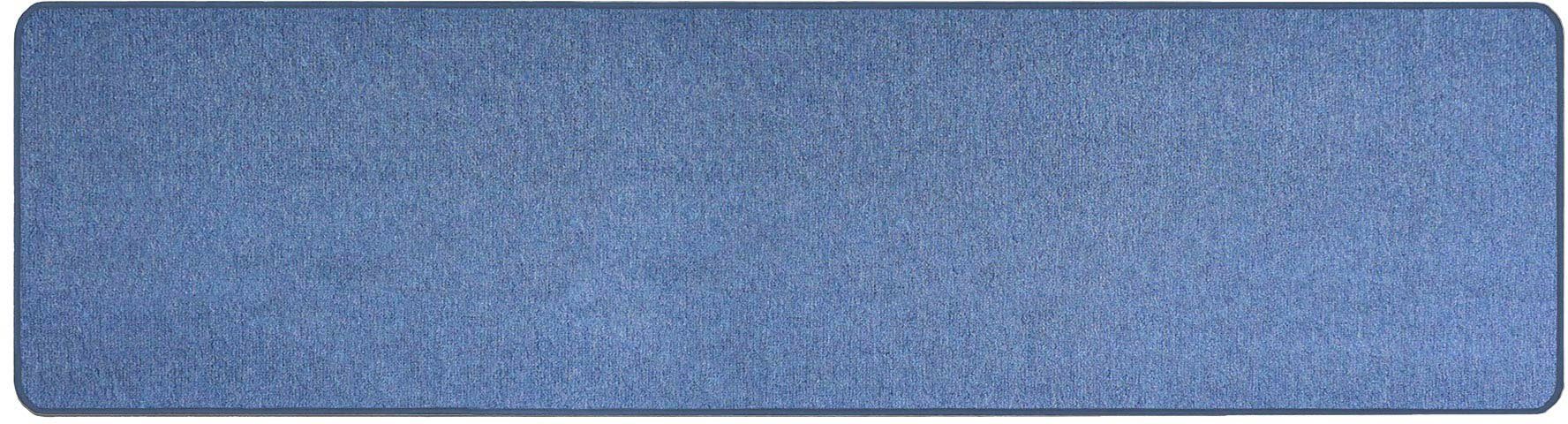 Primaflor-Ideen in Textil Loper MACAO Tapijtloper, unikleurig, ideaal in de hal & slaapkamer lopers maat 80 cm x 300 cm x 5 mm blauw