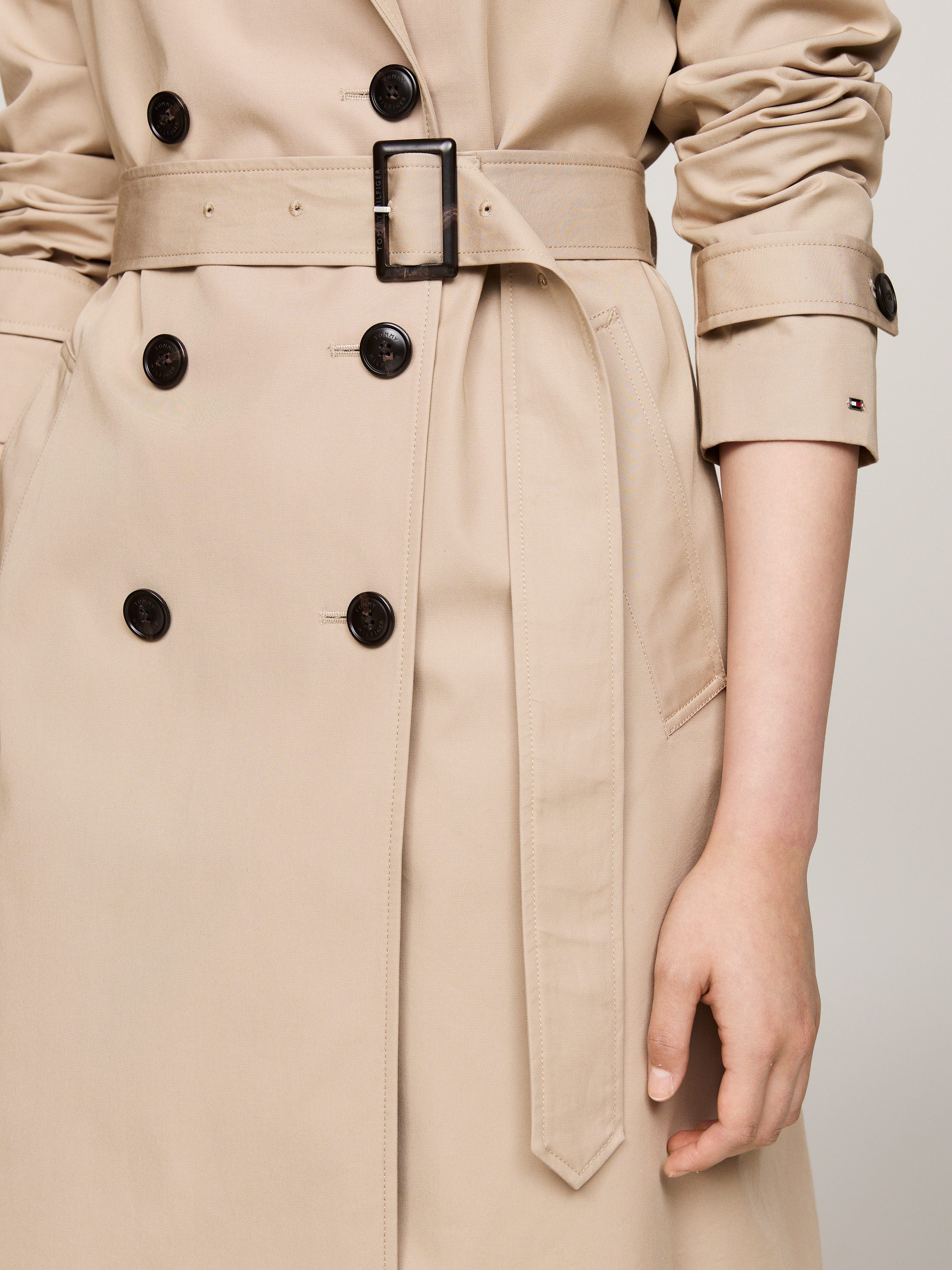 Tommy Hilfiger Trenchcoat COTTON DB SLIM FIT TRENCH met de kenmerkende trenchdetails