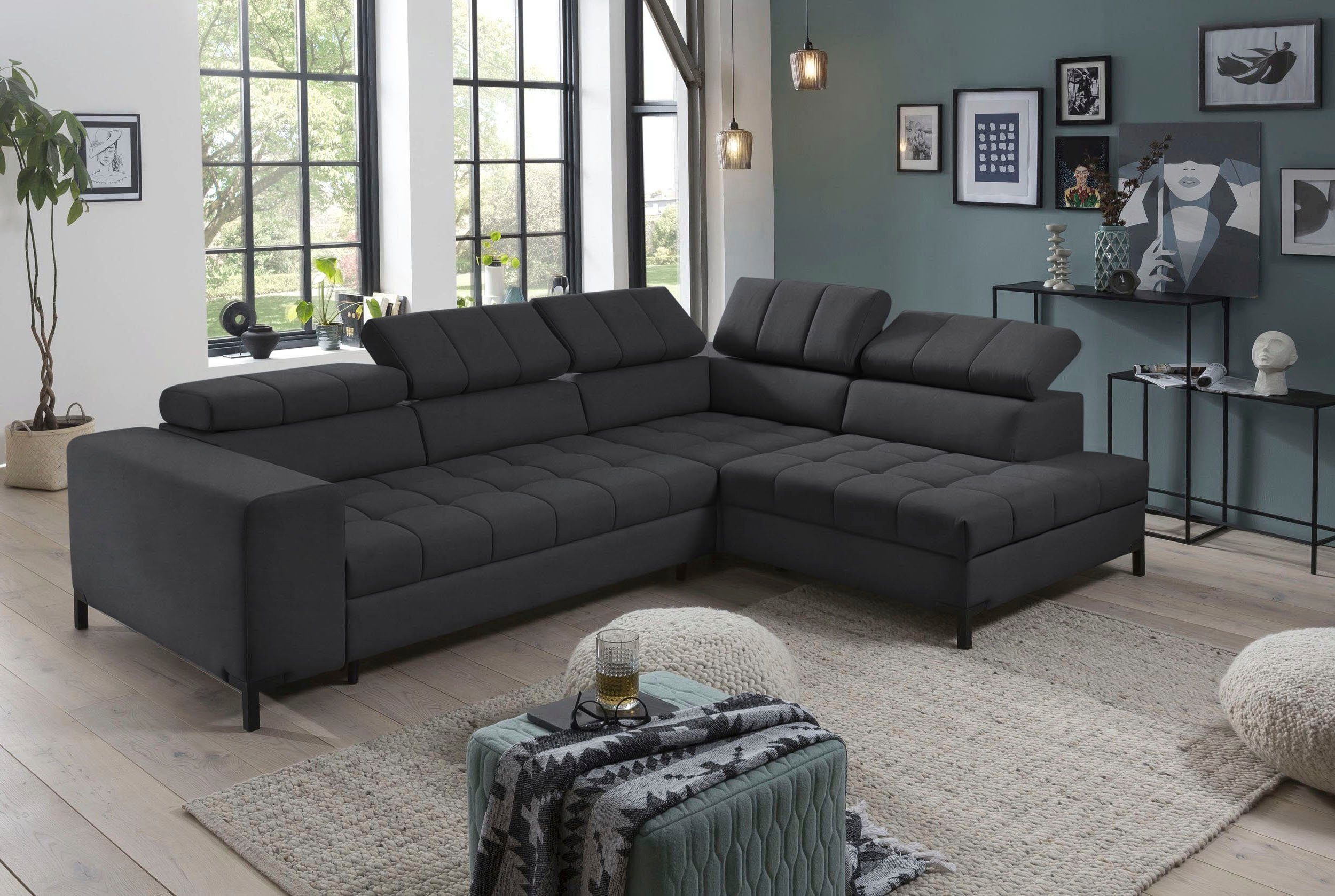 exxpo - sofa fashion Hoekbank Bocco, hoogwaardige afwerking, geweldig zitcomfort, comfortabel, L-vorm