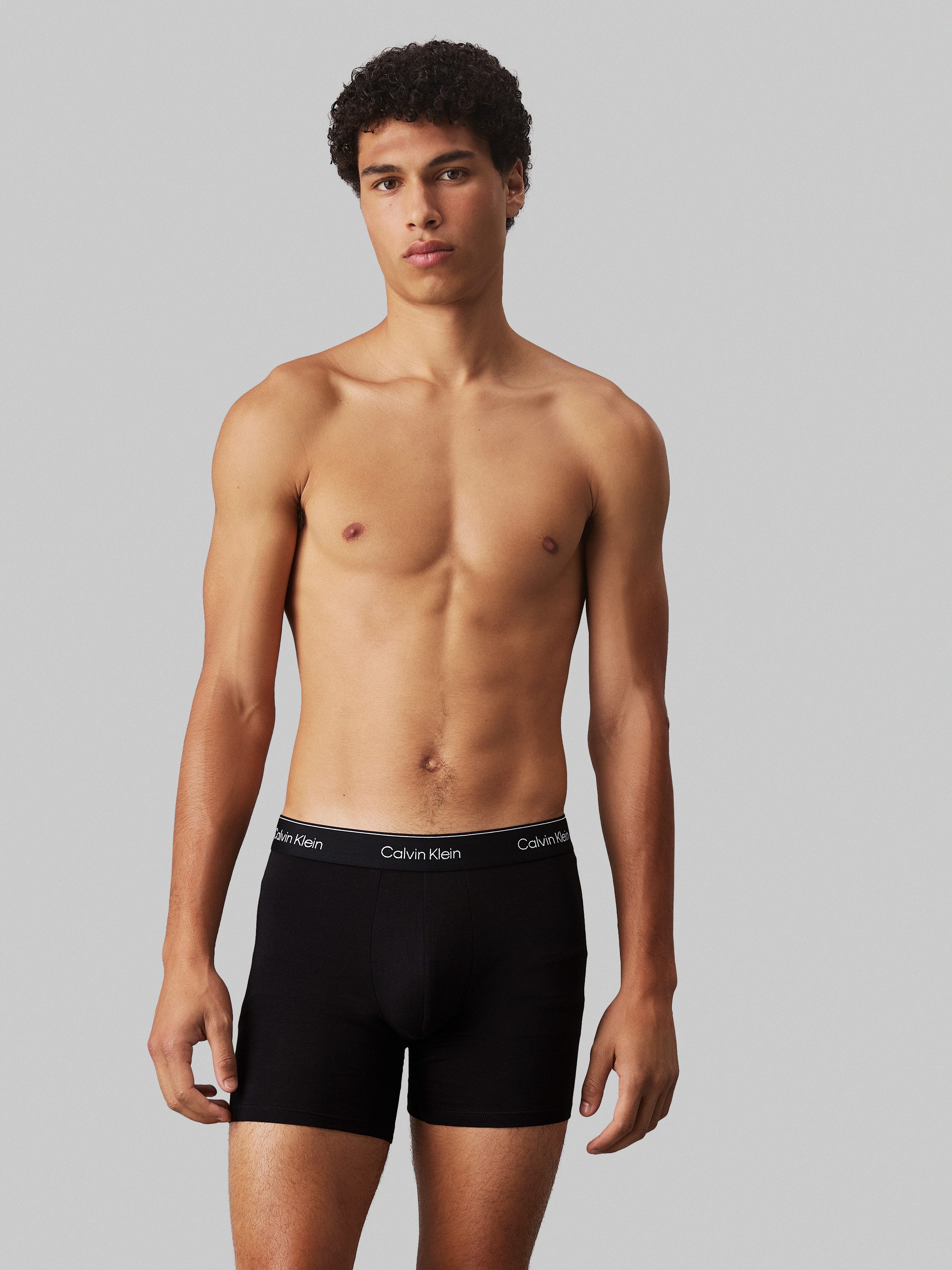Calvin Klein Boxershort BOXER BRIEF 3PK met langere pijpen, logo-elastische band (3 stuks) (set, 3 stuks)