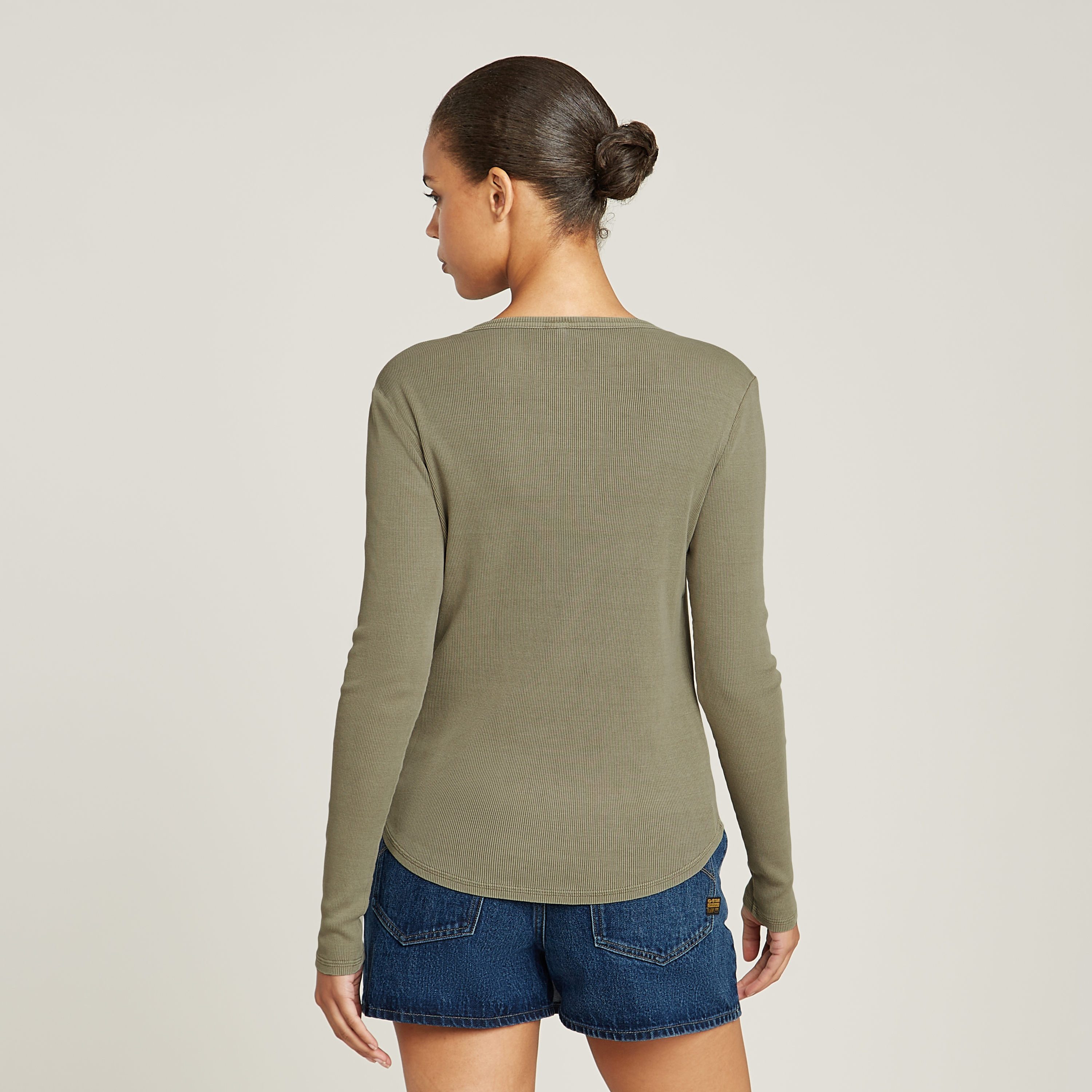 G-Star RAW Shirt met lange mouwen Deep v slim met knoopsluiting