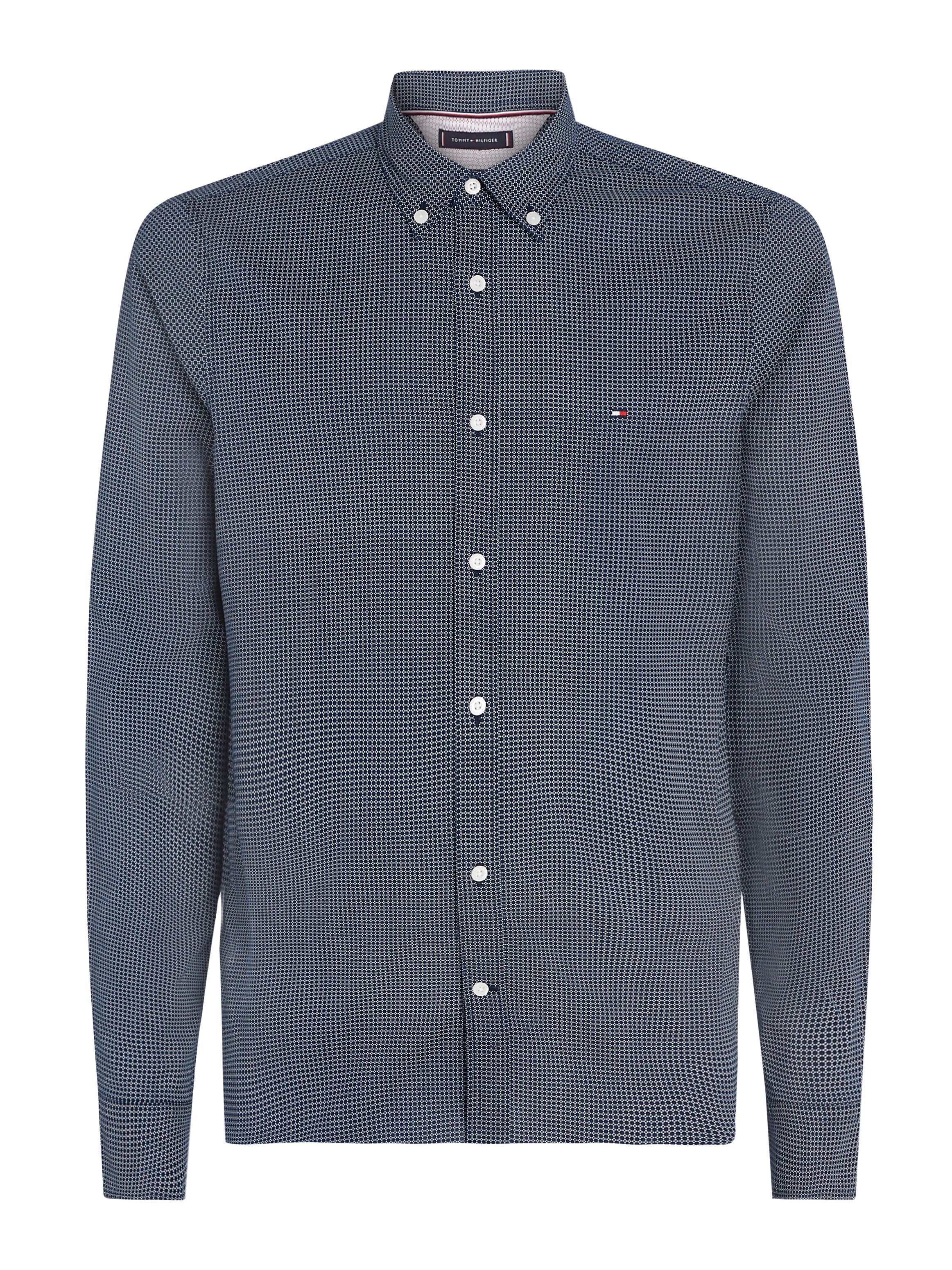 Tommy Hilfiger Businessoverhemd FLEX MICRO FOULARD SF SHIRT Met minimal-print button-down-kraag