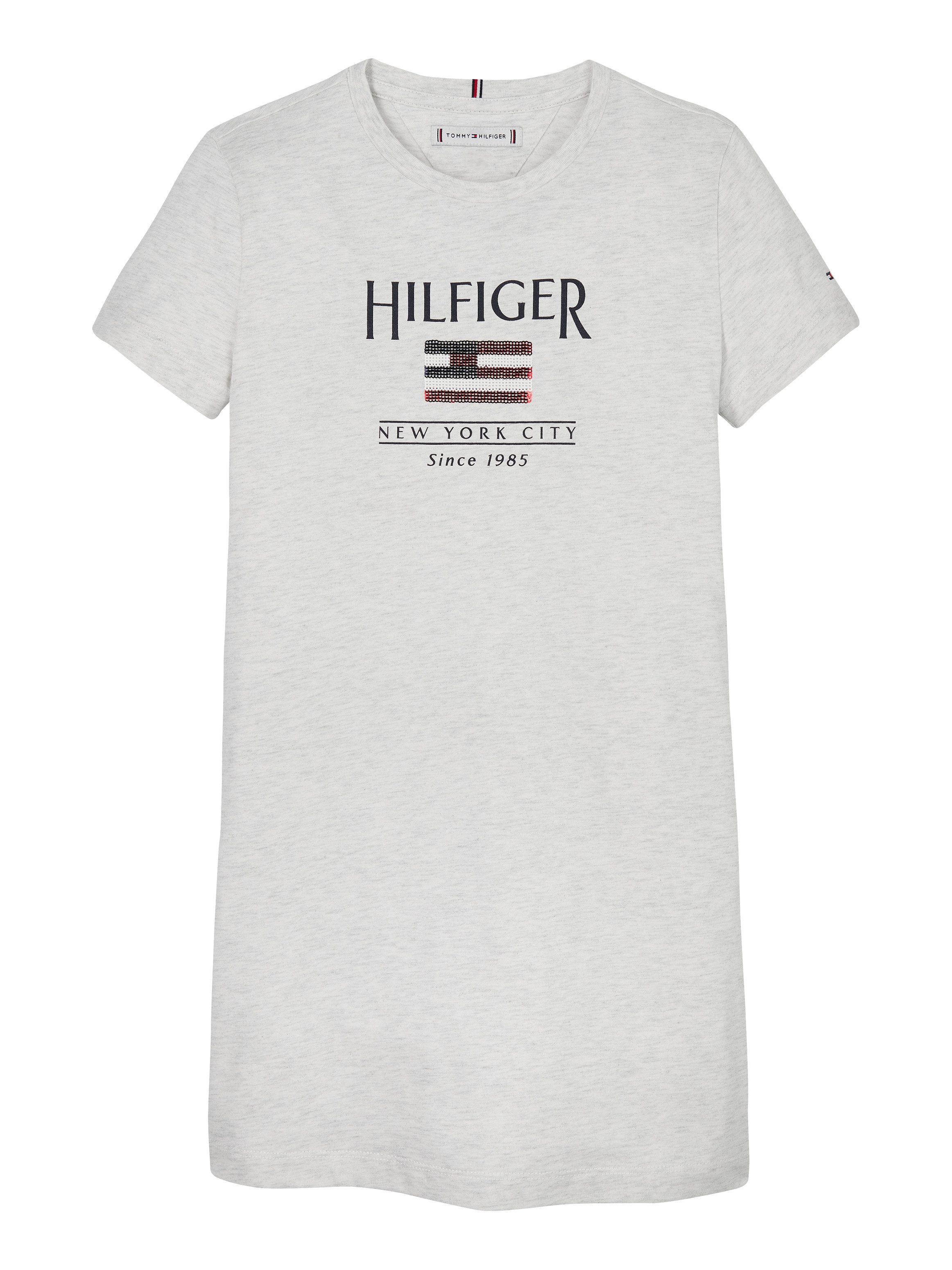 Tommy Hilfiger Shirtjurk HILFIGER SEQUINS FLAG TEE DRESS