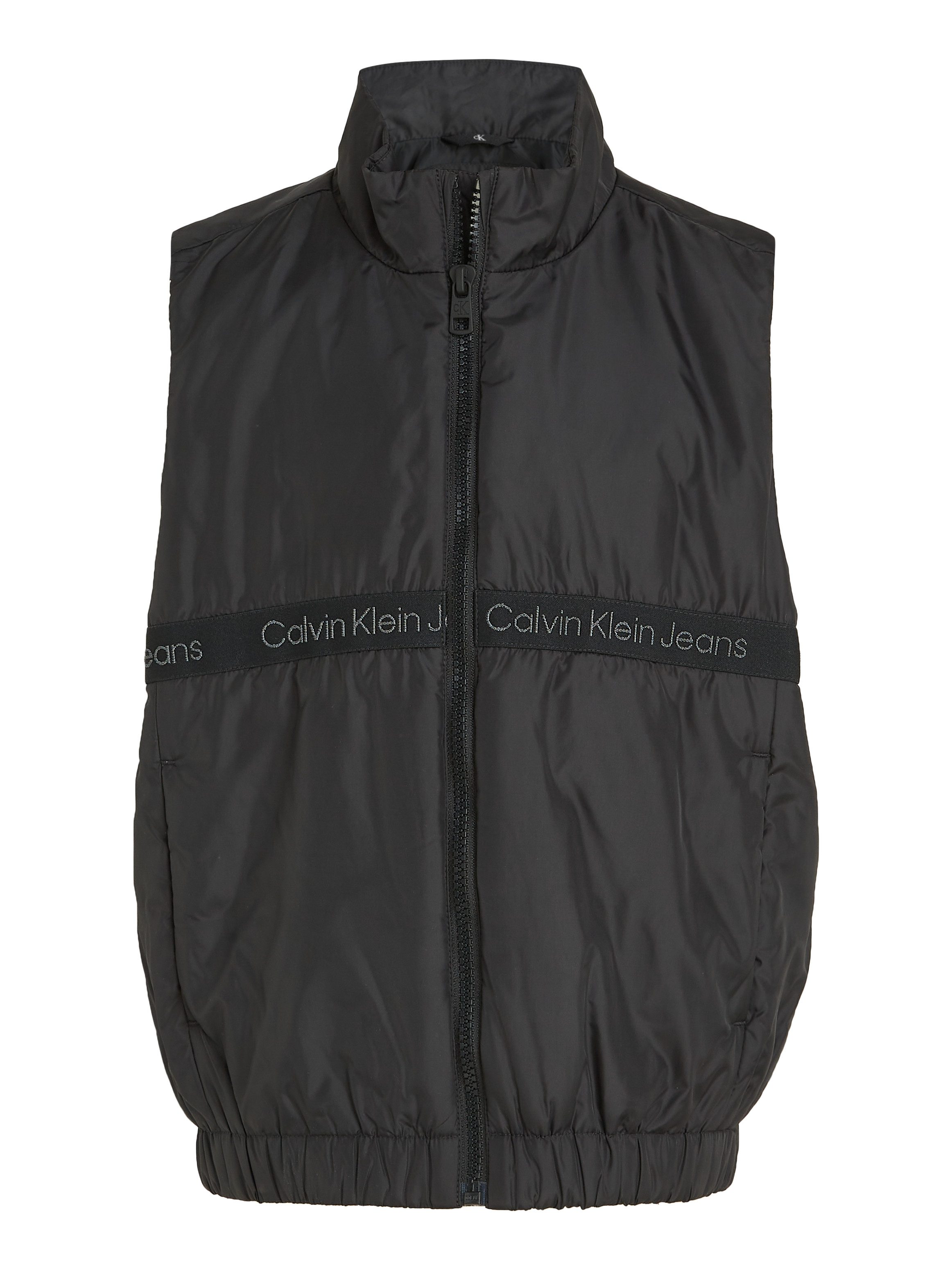 Calvin Klein Korte bodywarmer BOXY LIGHT PADDED TAPE VEST voor kinderen tot 16 jaar met calvin klein merklabel