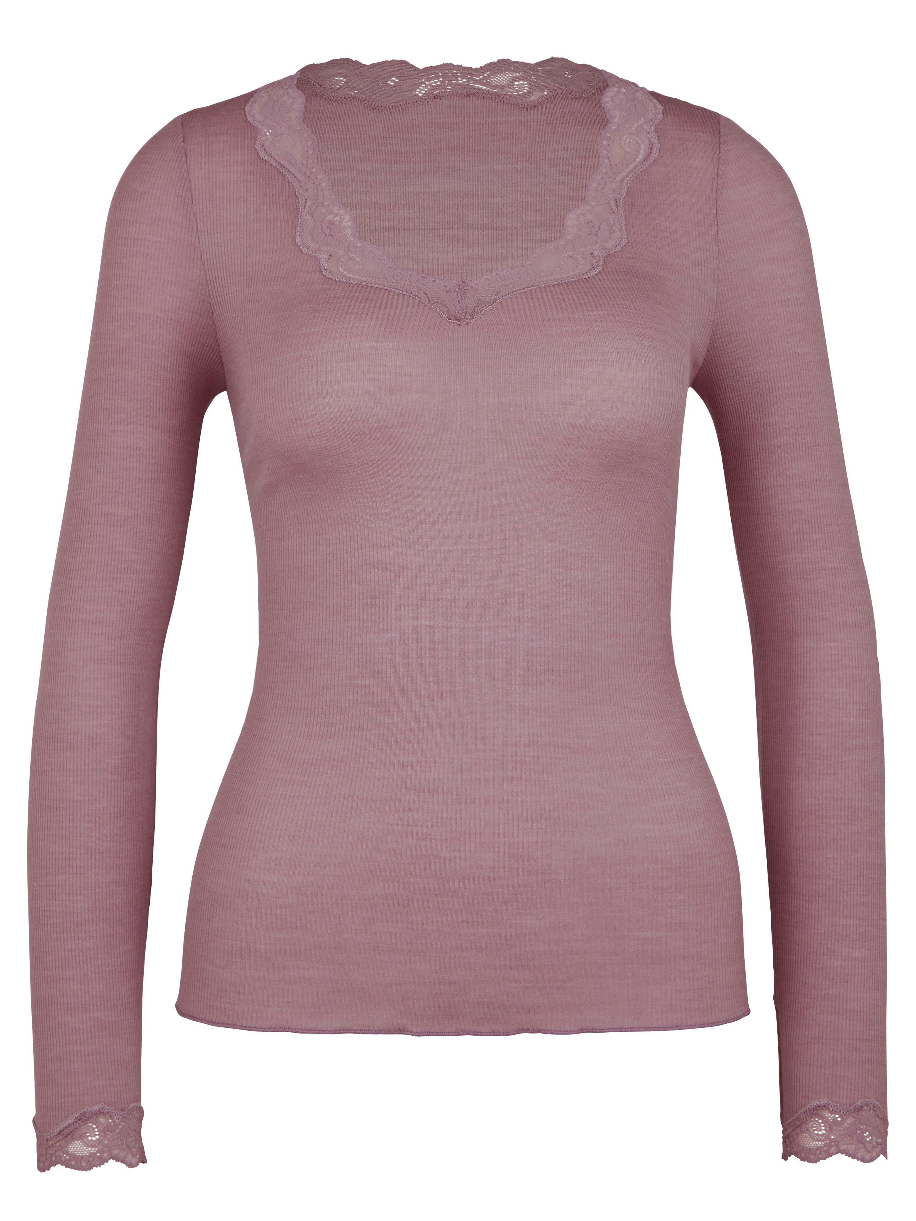 CALIDA Shirt met lange mouwen Richesse Lace met fijne kant aan de decolleté en mouwafwerking versierd