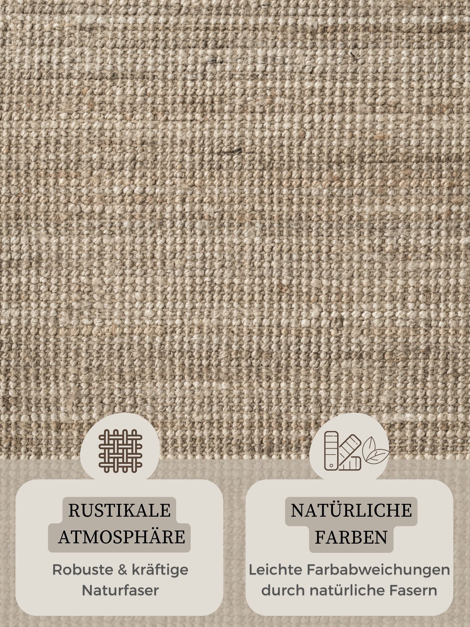 HANSE Home Vloerkleed Jaipur jute tapijt, als loper en rond 100% natuurlijke vezel, duurzaam, woonkamer, eetkamer, slaapkamer, grs