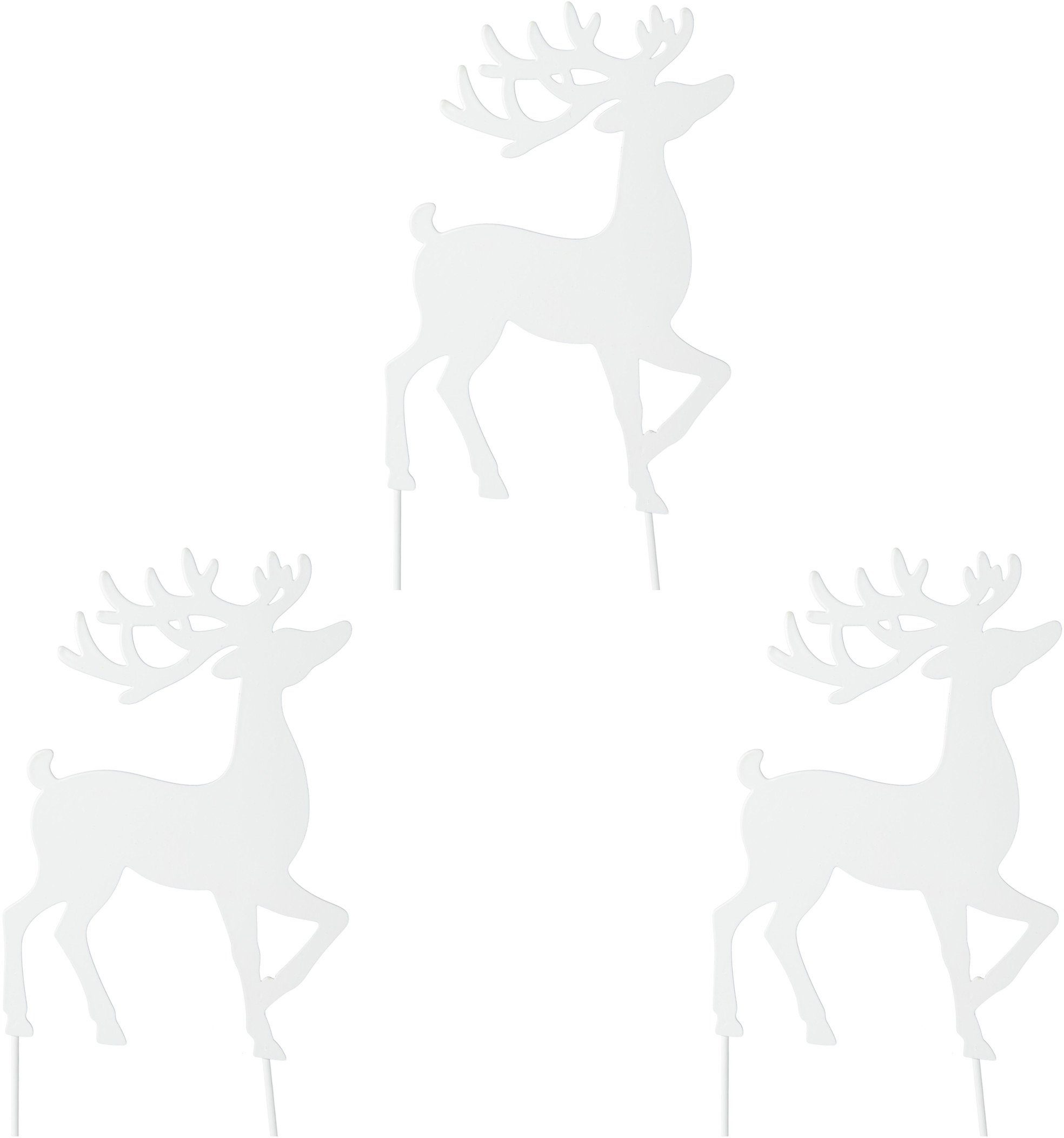 Creativ deco Kerstfiguur Kerst versiering Hert om in te steken (3 stuks)